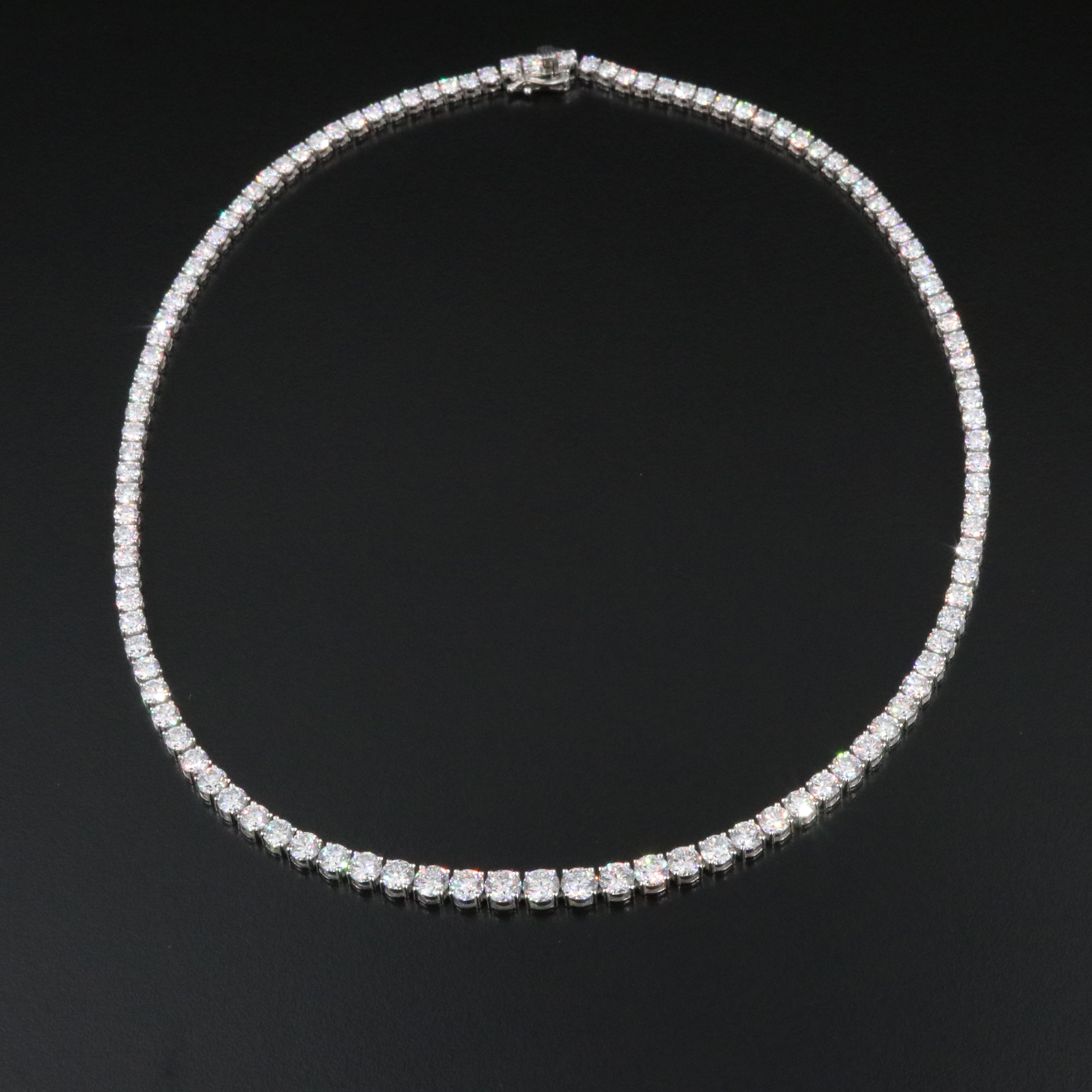 Platinum 20.24 CTW Lab Grown Diamond Riviera Necklace