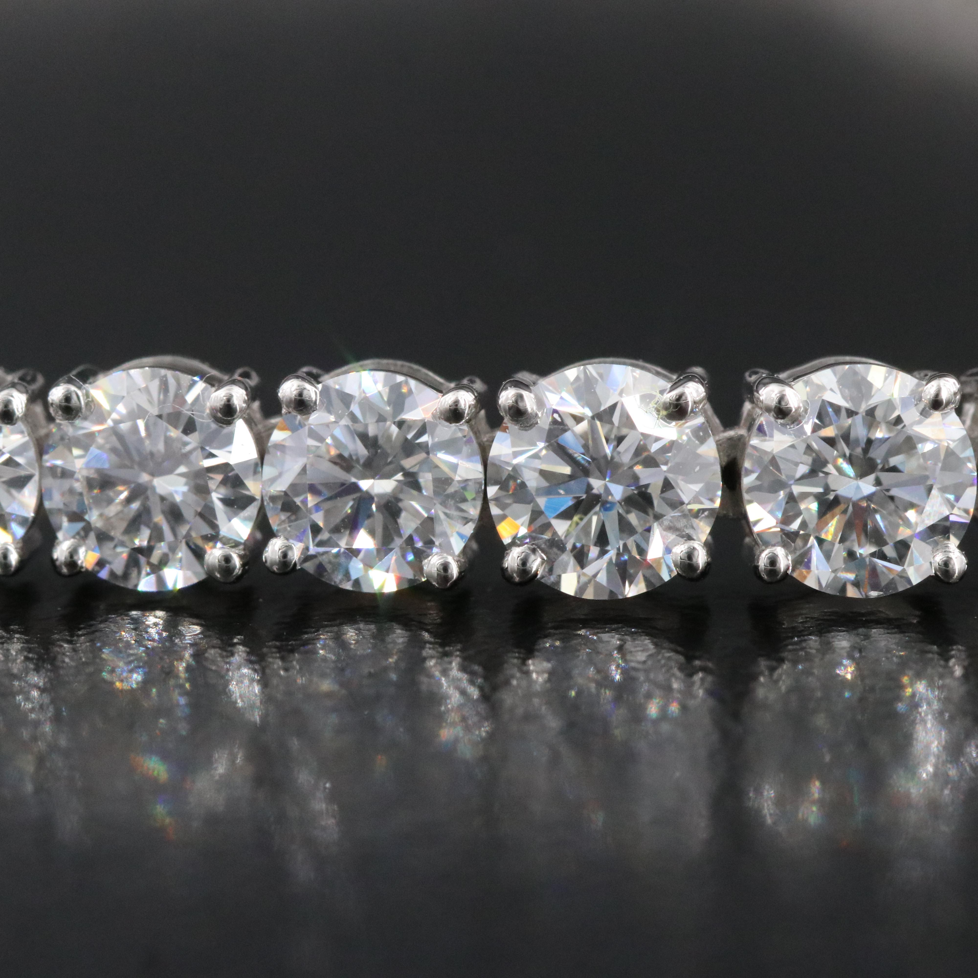 Platinum 20.24 CTW Lab Grown Diamond Riviera Necklace