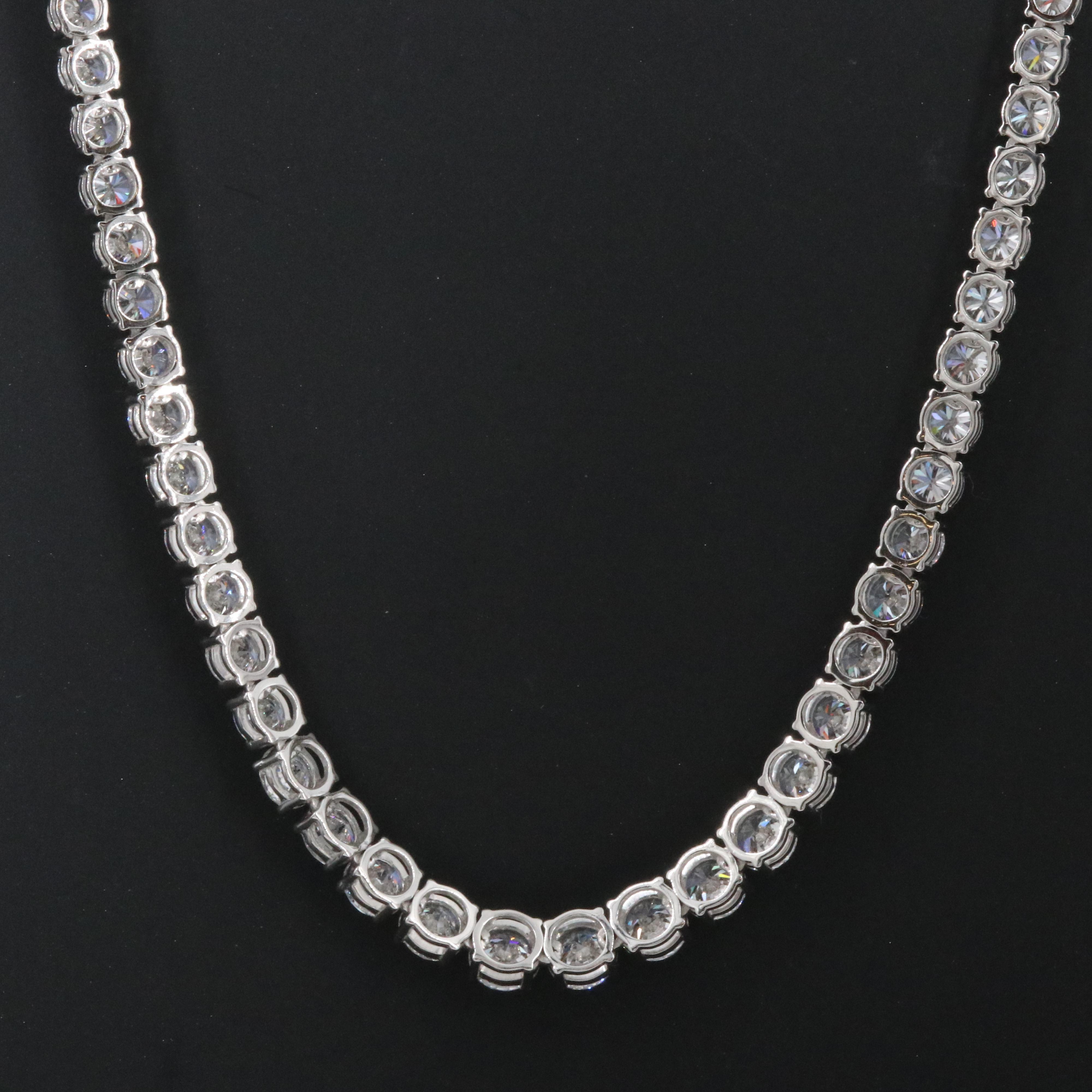 Platinum 20.24 CTW Lab Grown Diamond Riviera Necklace