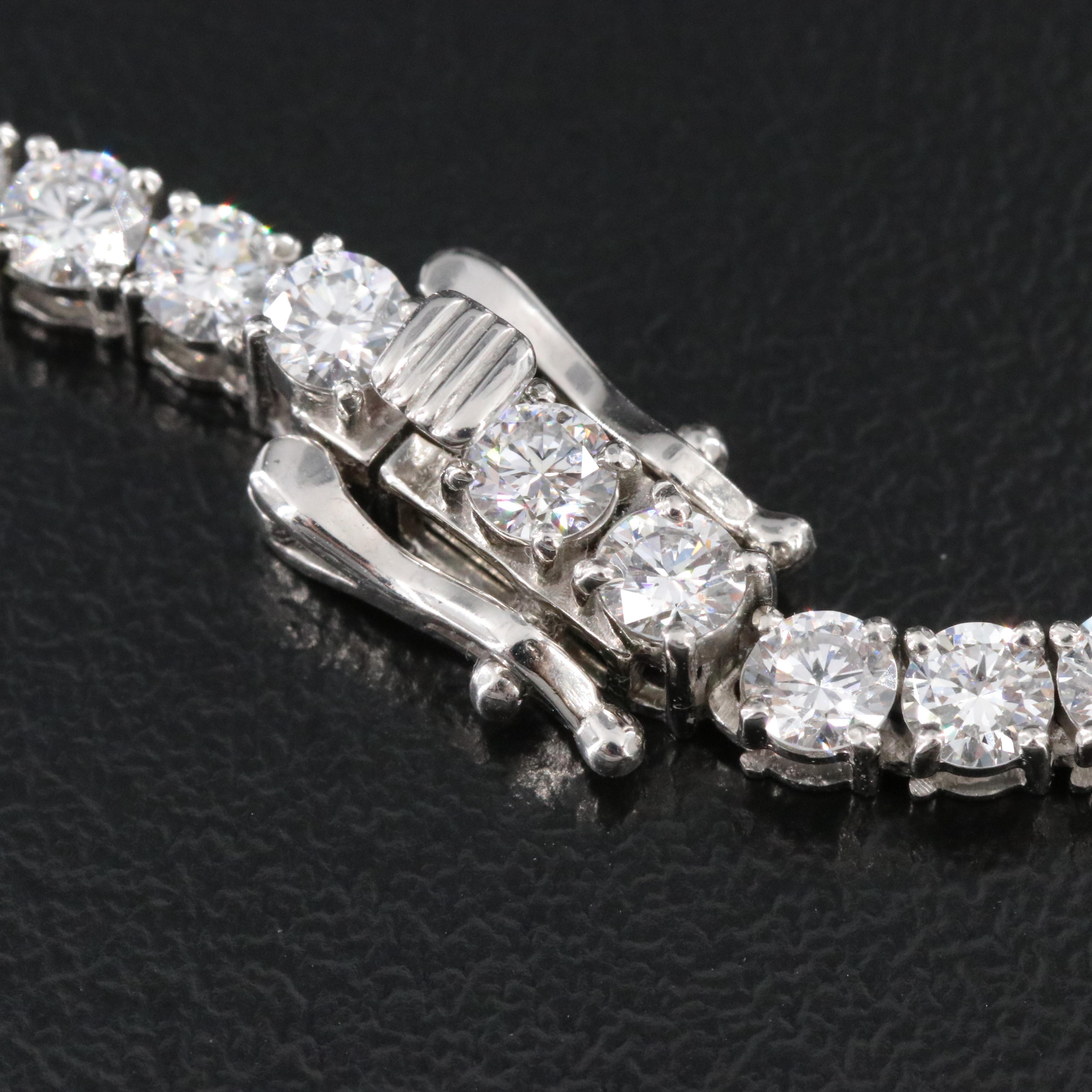 Platinum 20.24 CTW Lab Grown Diamond Riviera Necklace