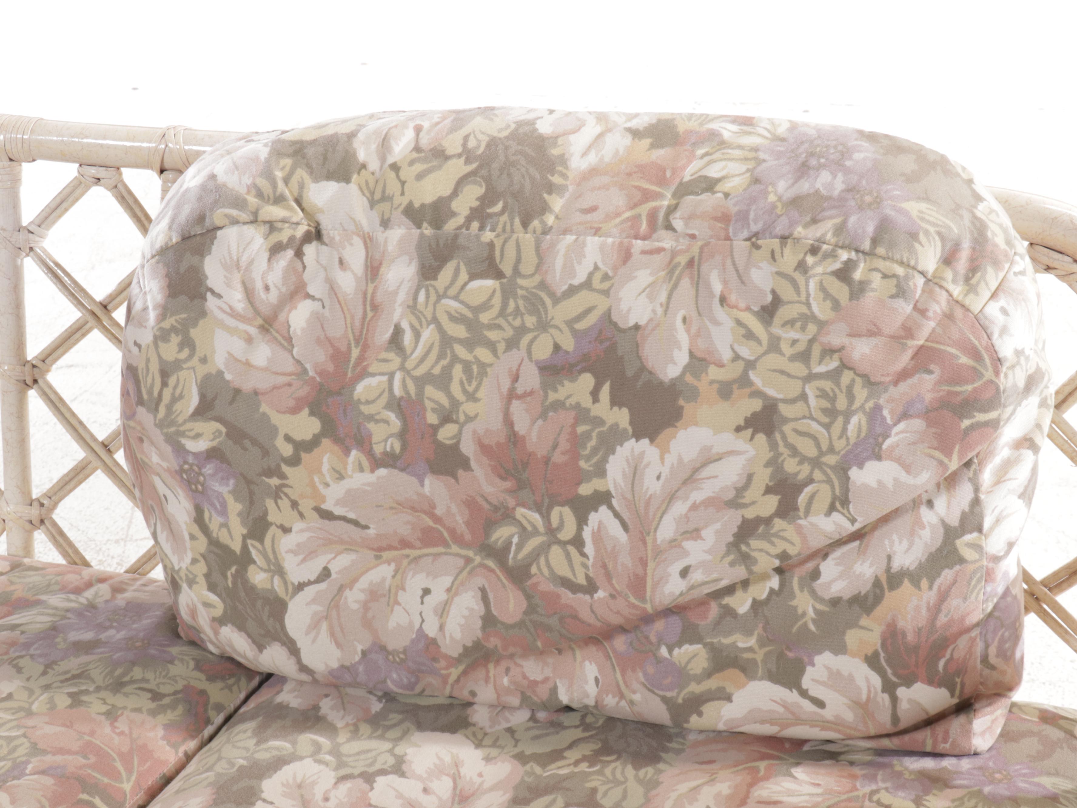 Ficks Reed White-Painted Rattan Three-Piece Patio Lounge Set