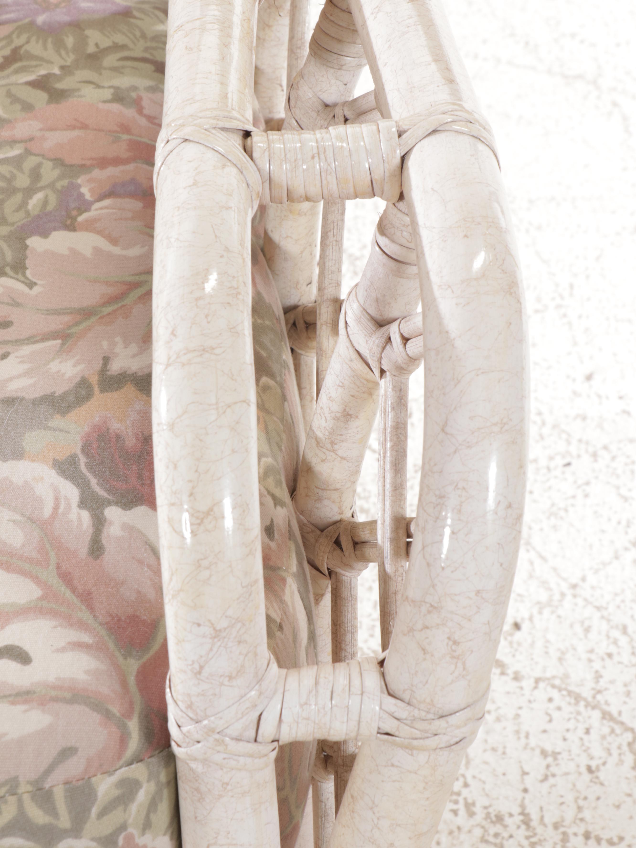 Ficks Reed White-Painted Rattan Three-Piece Patio Lounge Set