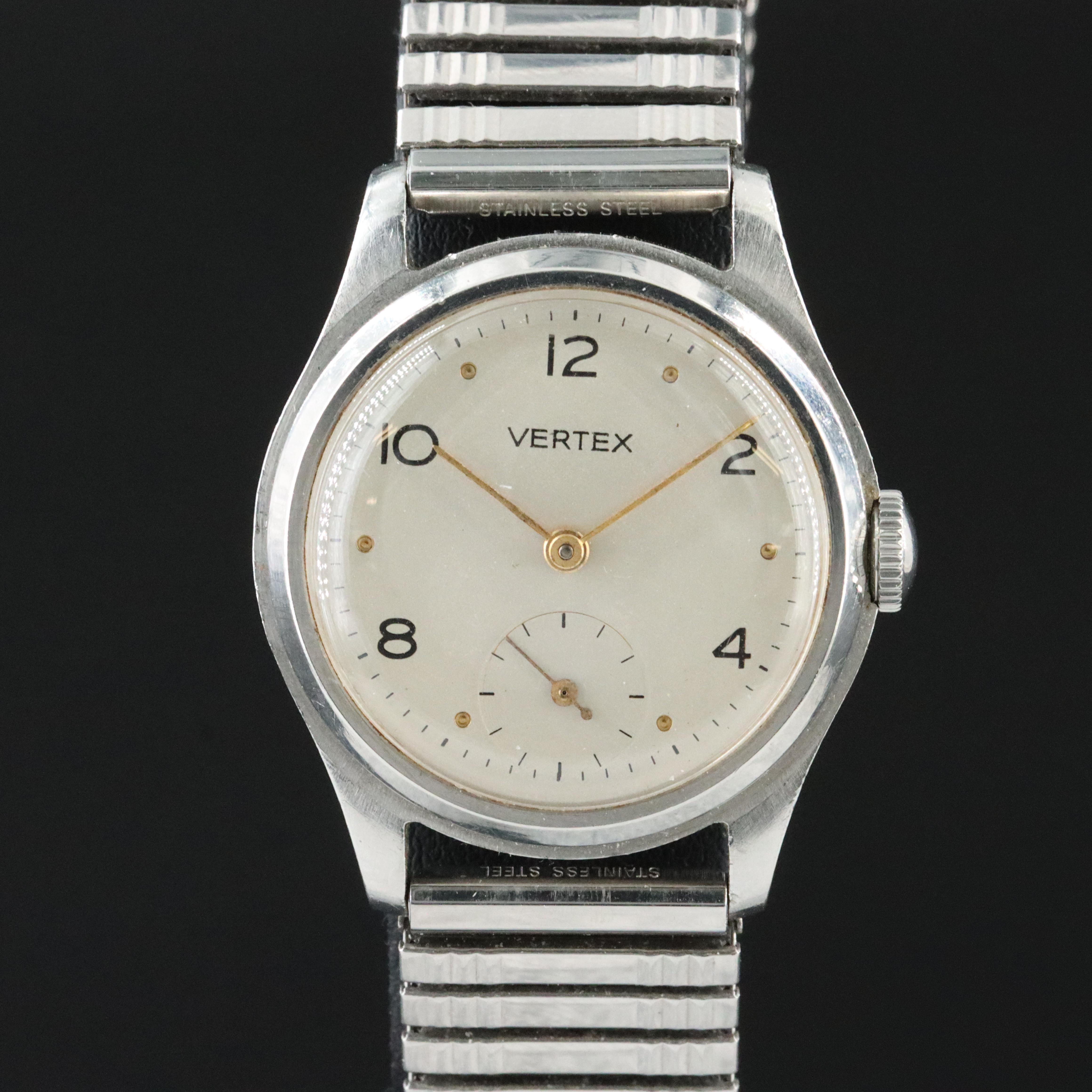 Vintage Vertex Steel Watch made in England