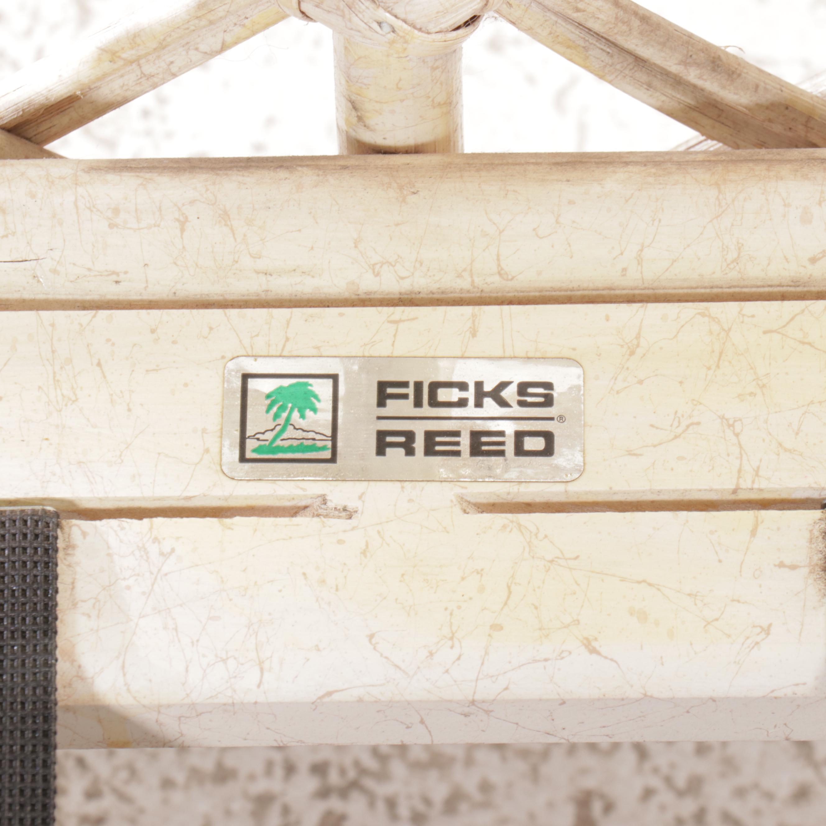 Ficks Reed White-Painted Rattan Three-Piece Patio Lounge Set