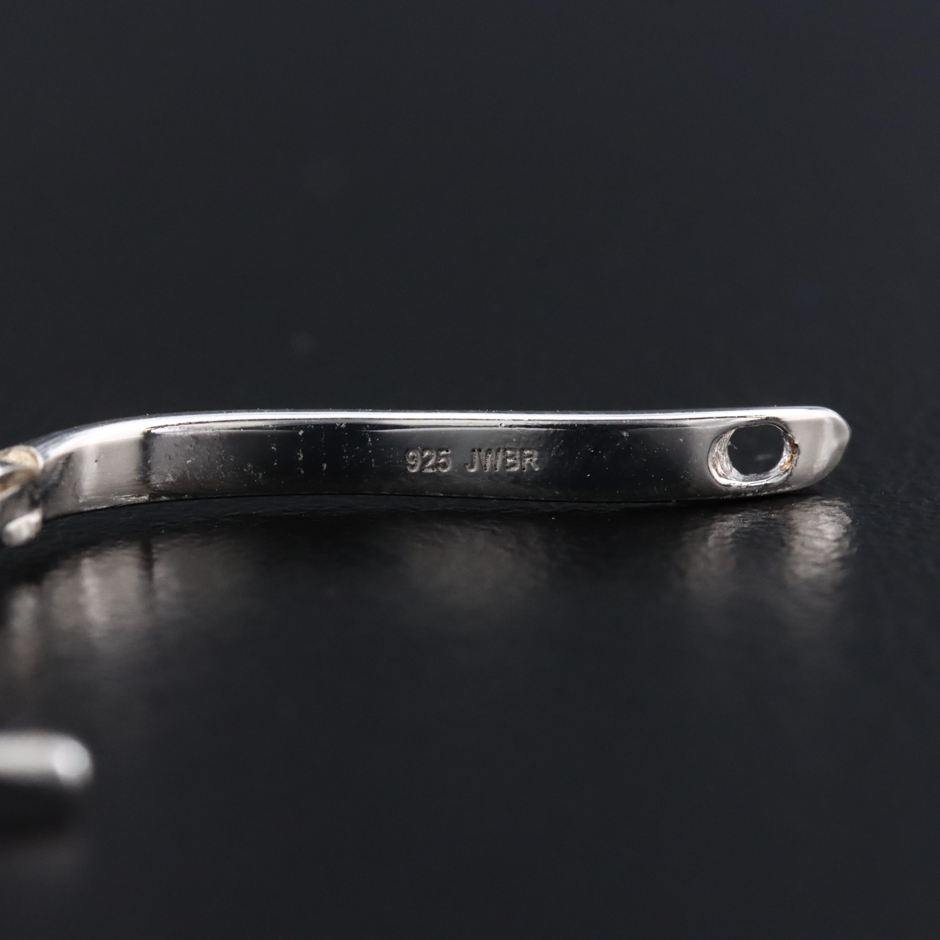 Sterling White Sapphire and Glass Hoop Earrings