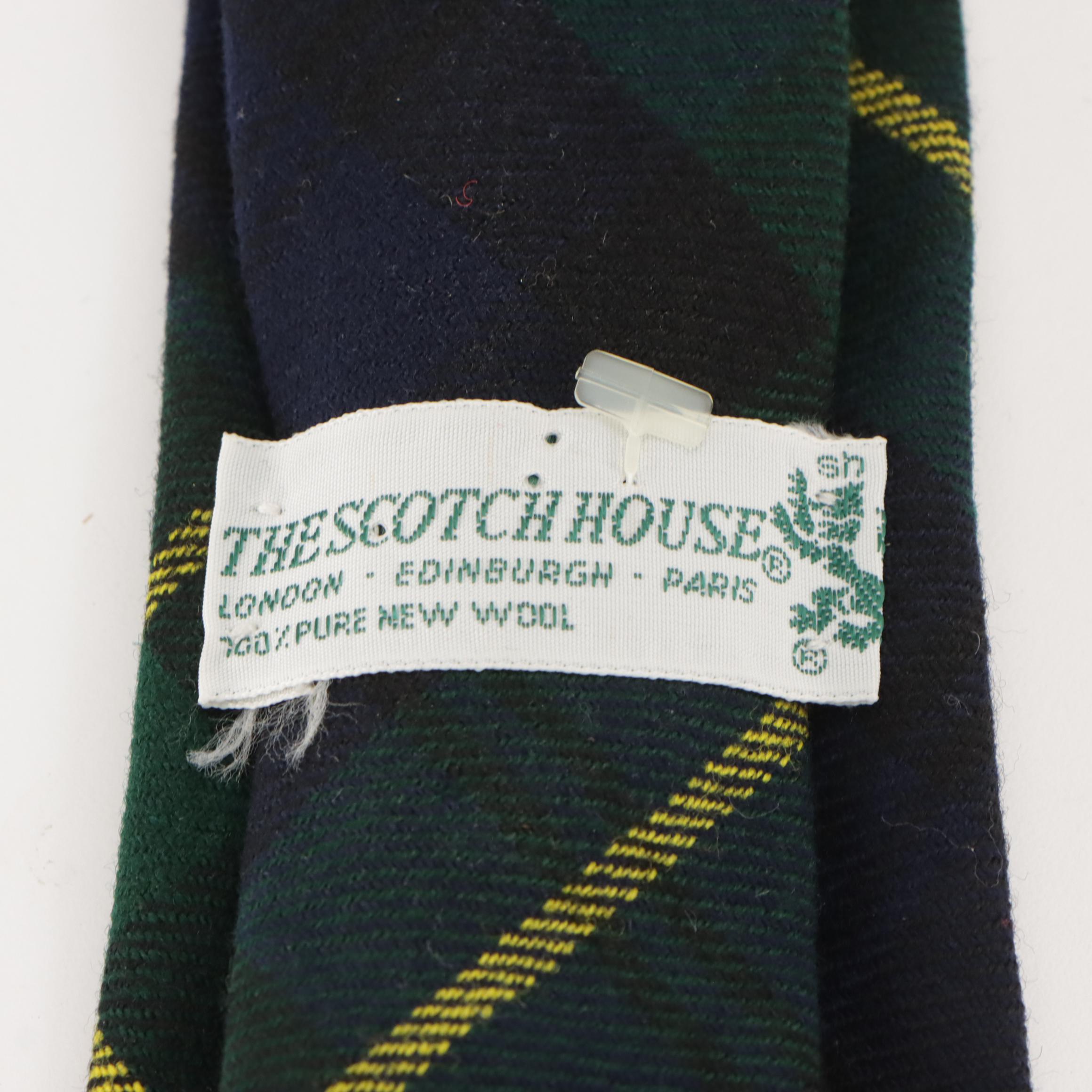 Vintage Patterned Silk and Wool Neckties Featuring Brooks Brothers