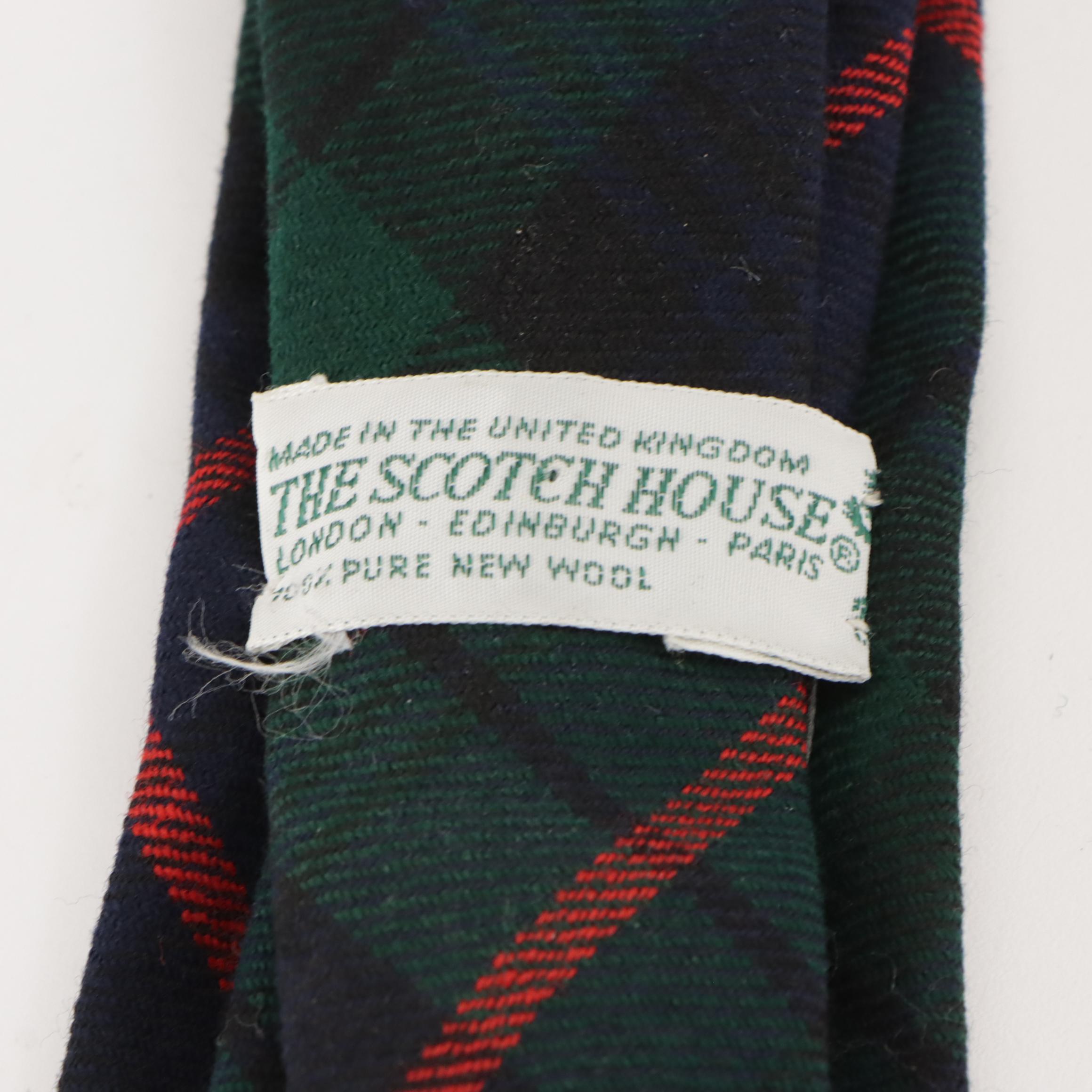 Vintage Patterned Silk and Wool Neckties Featuring Brooks Brothers