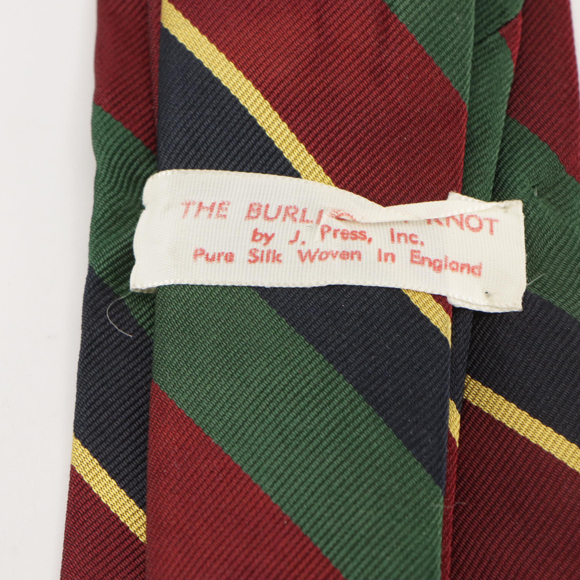 Vintage Patterned Silk and Wool Neckties Featuring Brooks Brothers