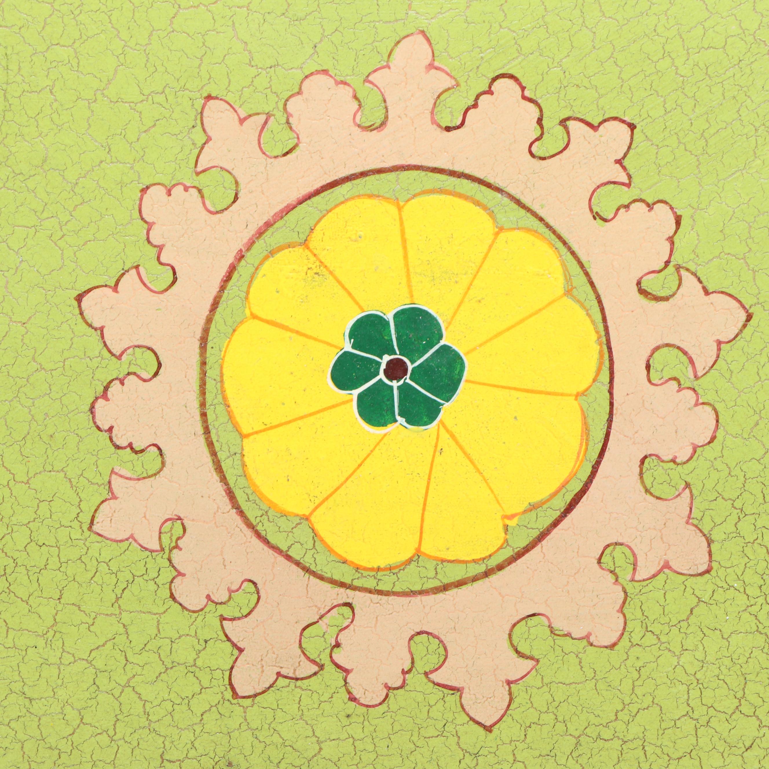 Haskelite Mfg. Corp. Japanism Print Covered Wood Trays with Other Handled Tray