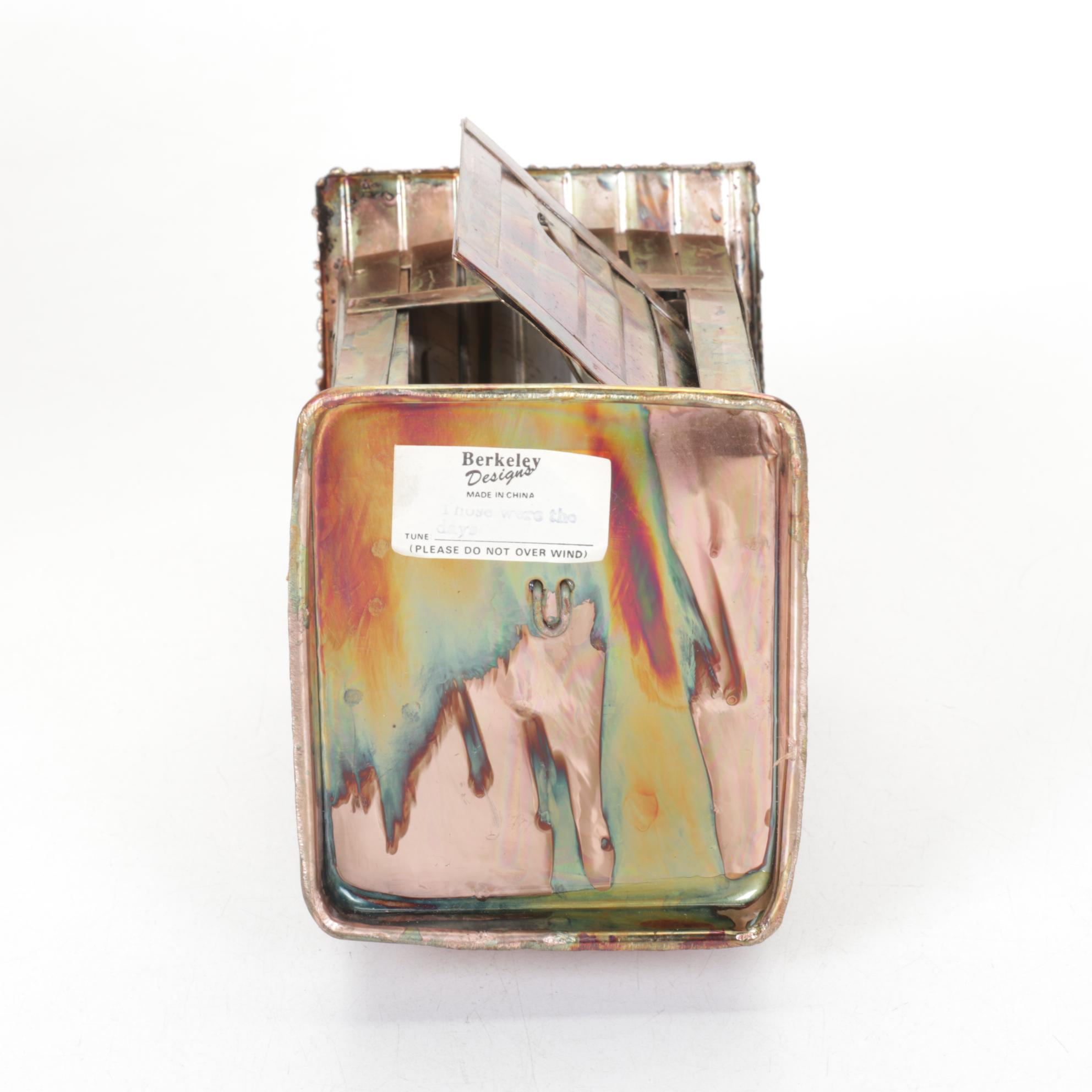 Berkeley Copper Music Box Outhouse with Other Outhouse Collectibles