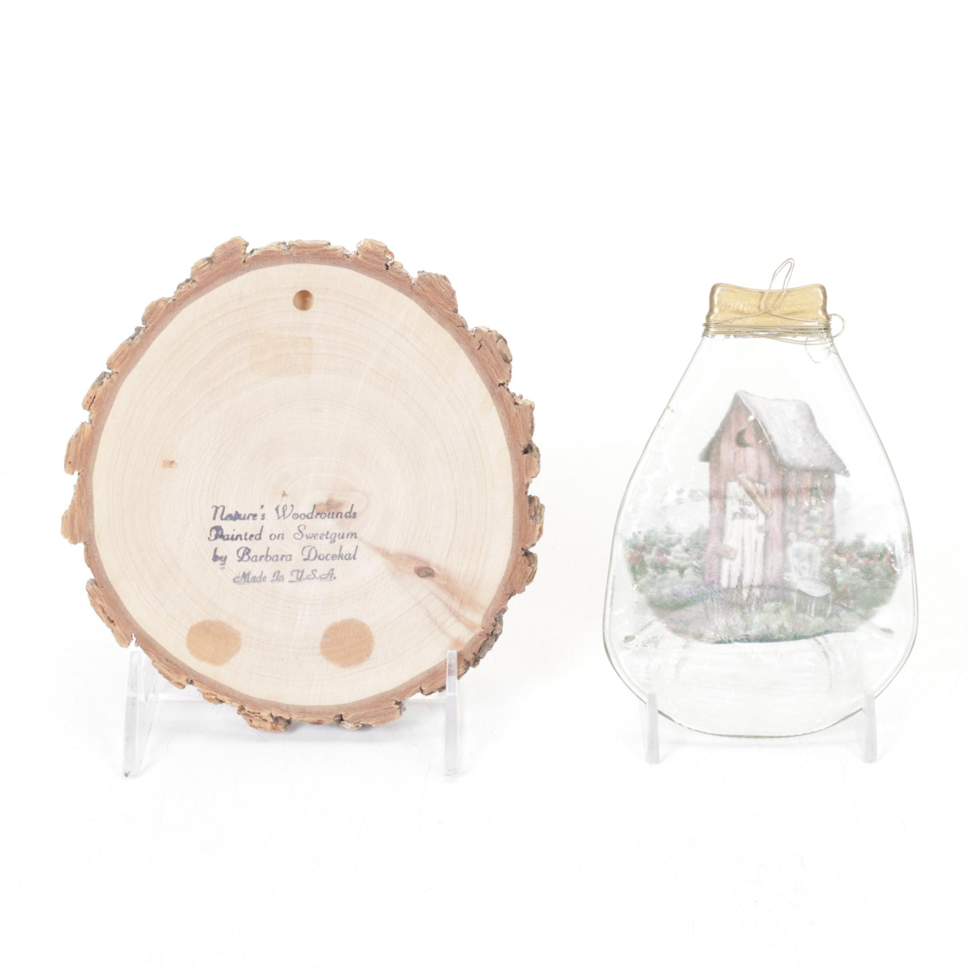 Berkeley Copper Music Box Outhouse with Other Outhouse Collectibles