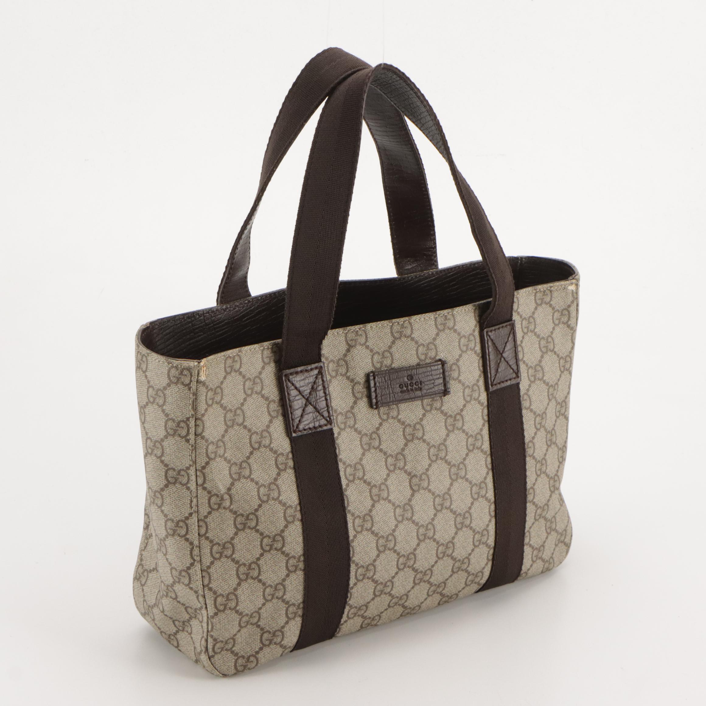 Gucci Shopper Tote in GG Supreme Canvas and Leather