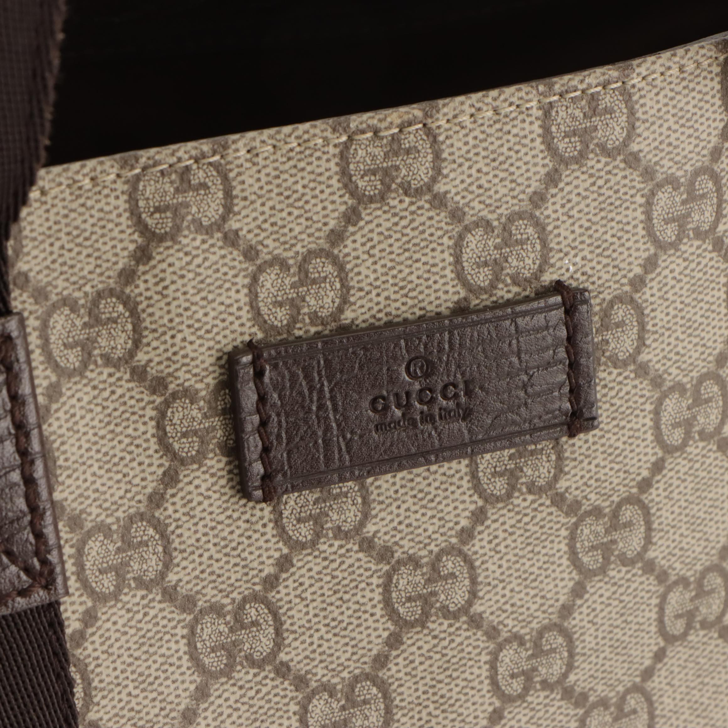 Gucci Shopper Tote in GG Supreme Canvas and Leather