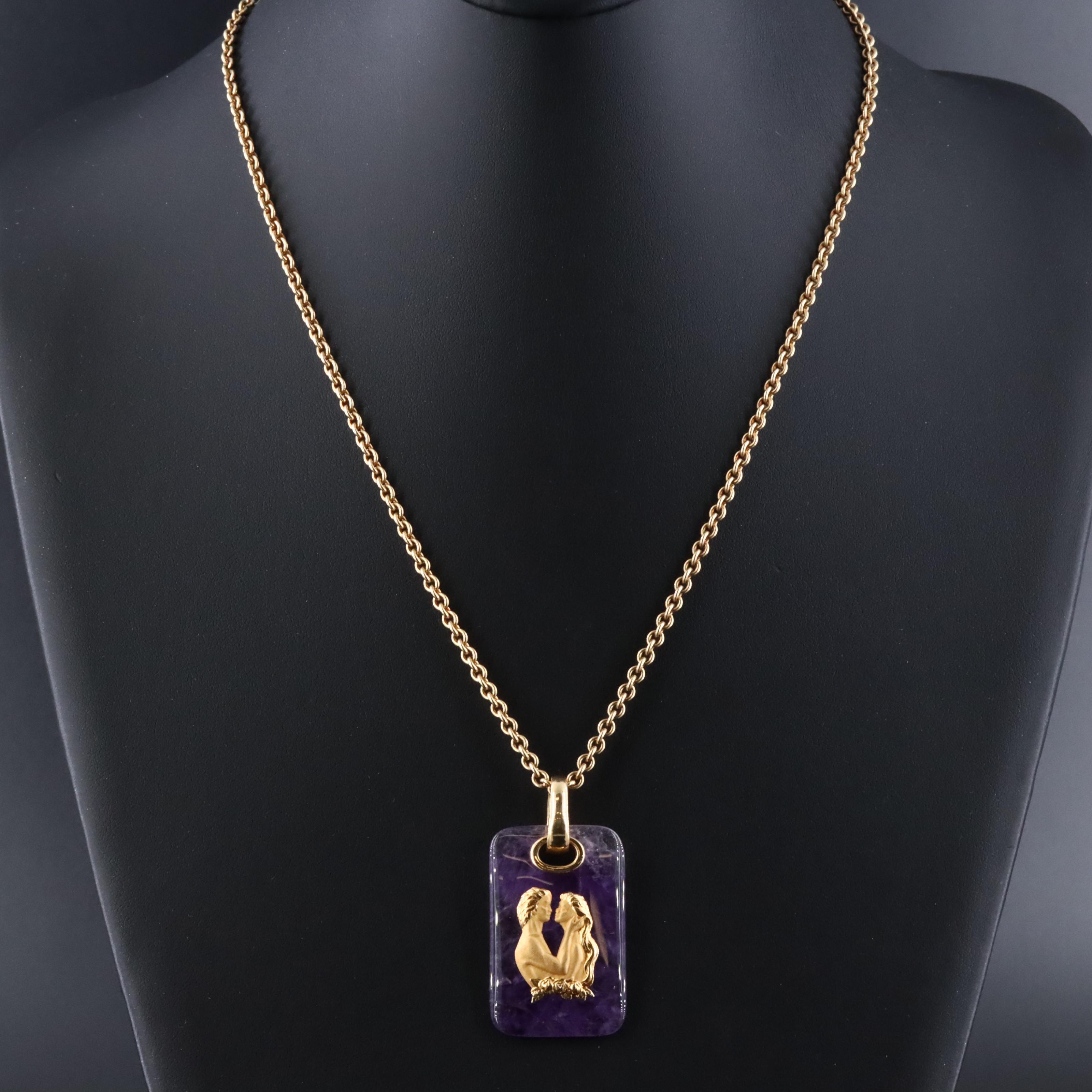 Carrera Y Carrea 18K Amethyst Pendant Necklace