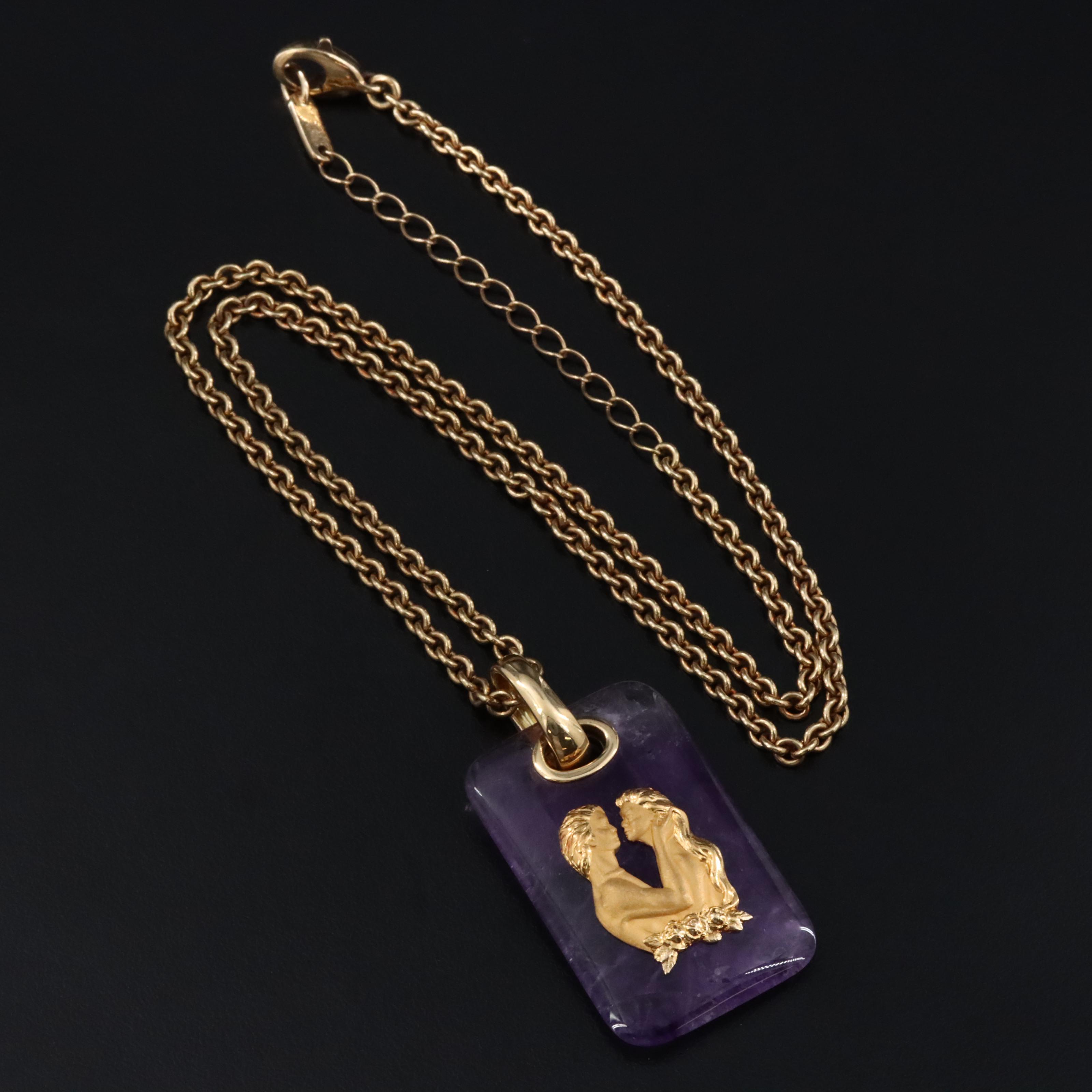 Carrera Y Carrea 18K Amethyst Pendant Necklace