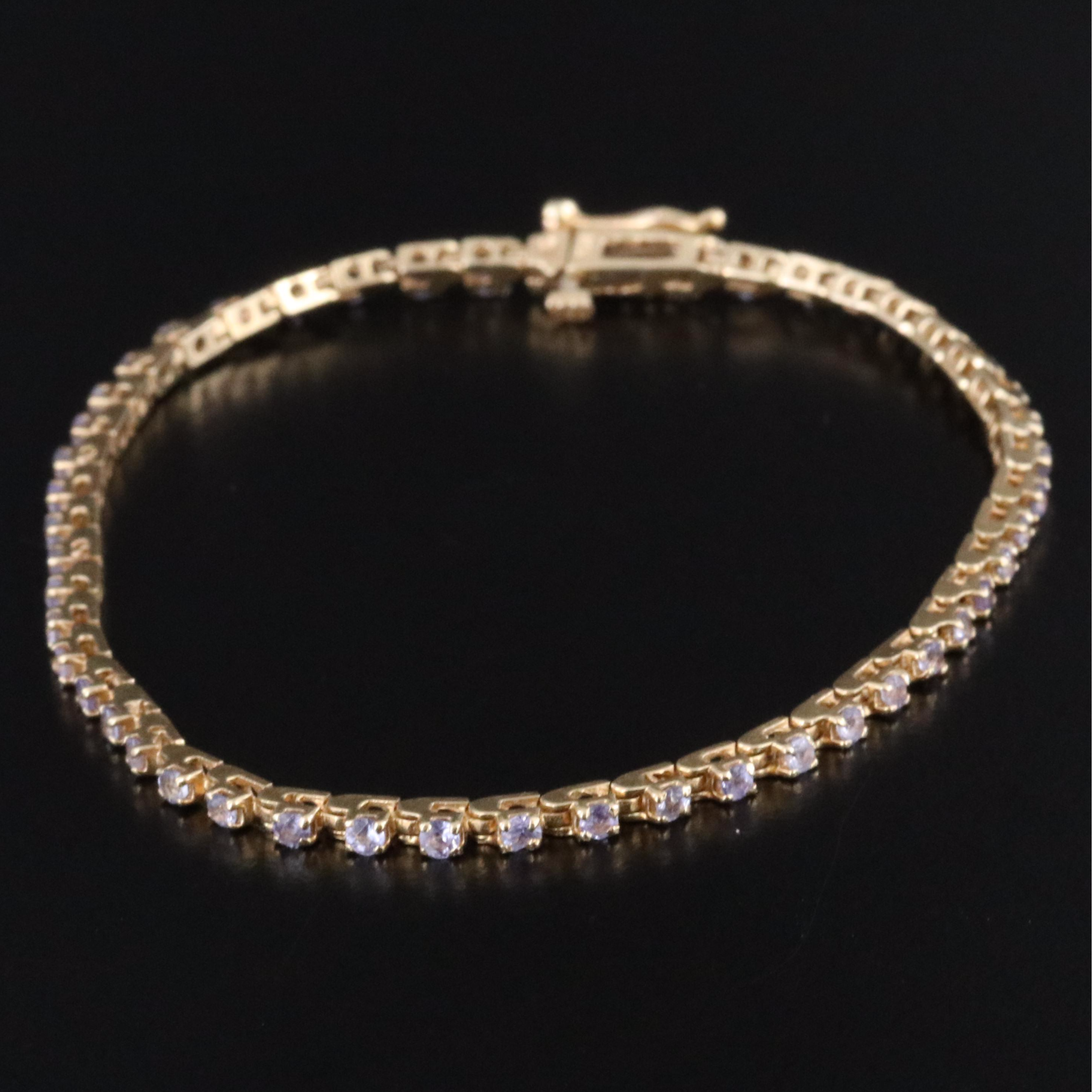 14K Tanzanite Line Bracelet