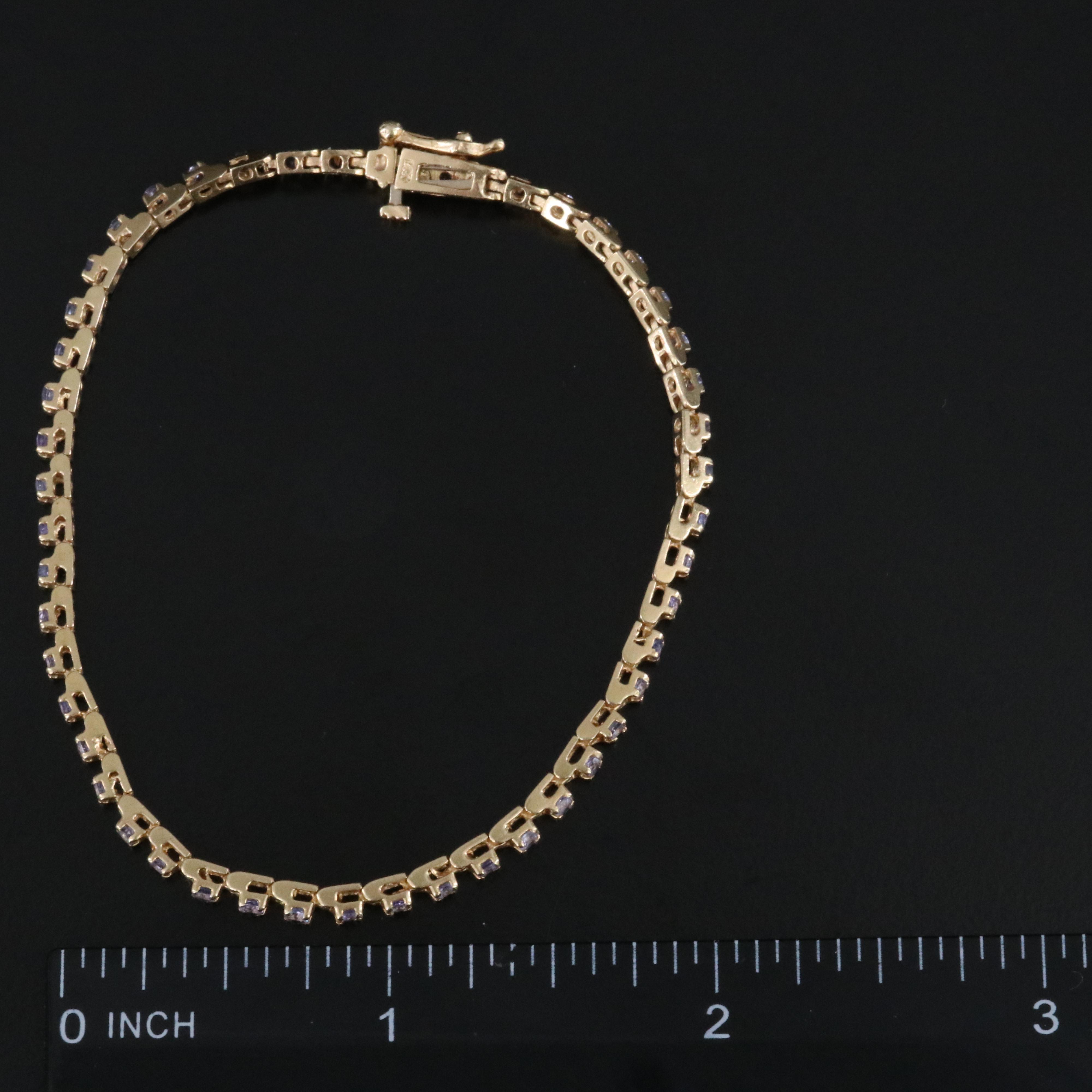 14K Tanzanite Line Bracelet