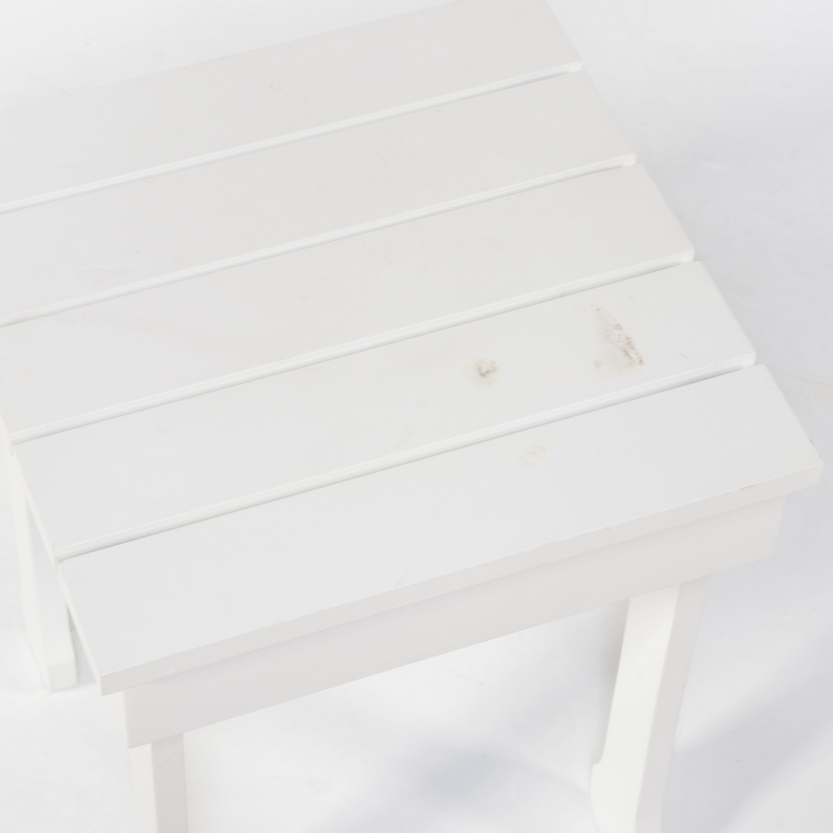 White-Painted Wood Armchair, Settee & Side Table