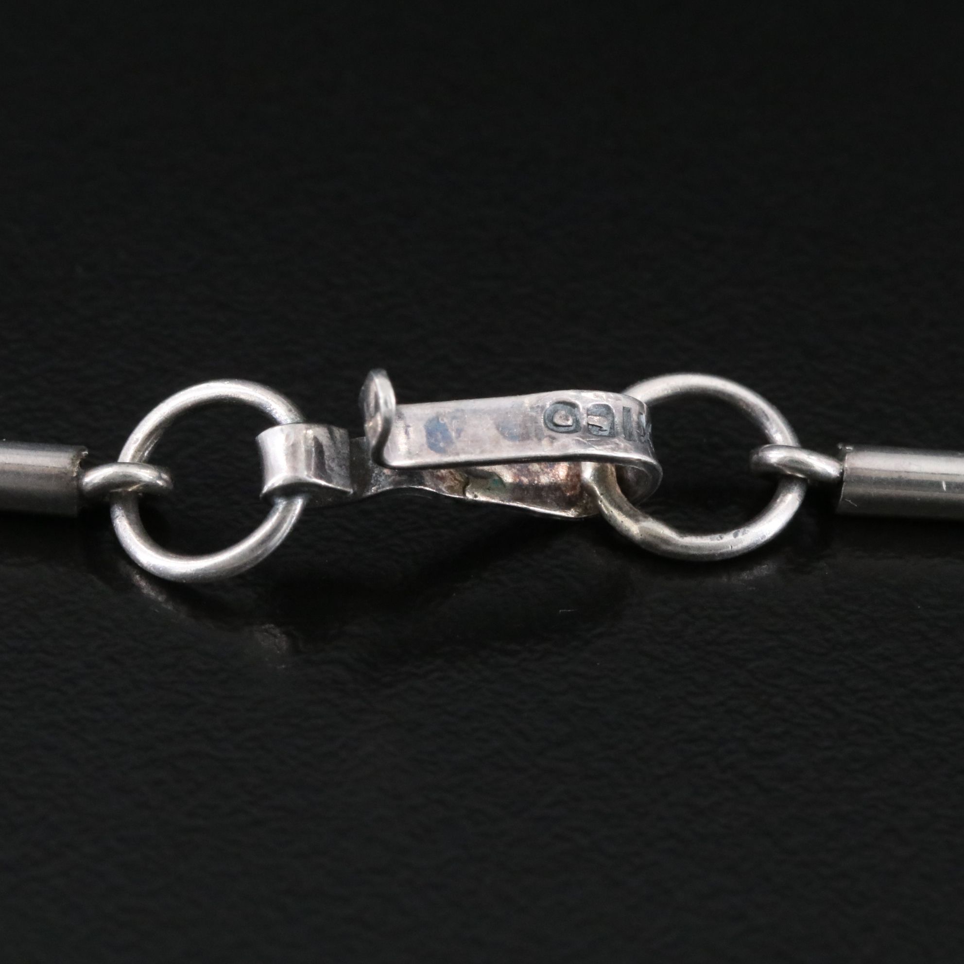 Mexican Modernist Carmen Beckmann Sterling Opal Triplet Mosaic Necklace