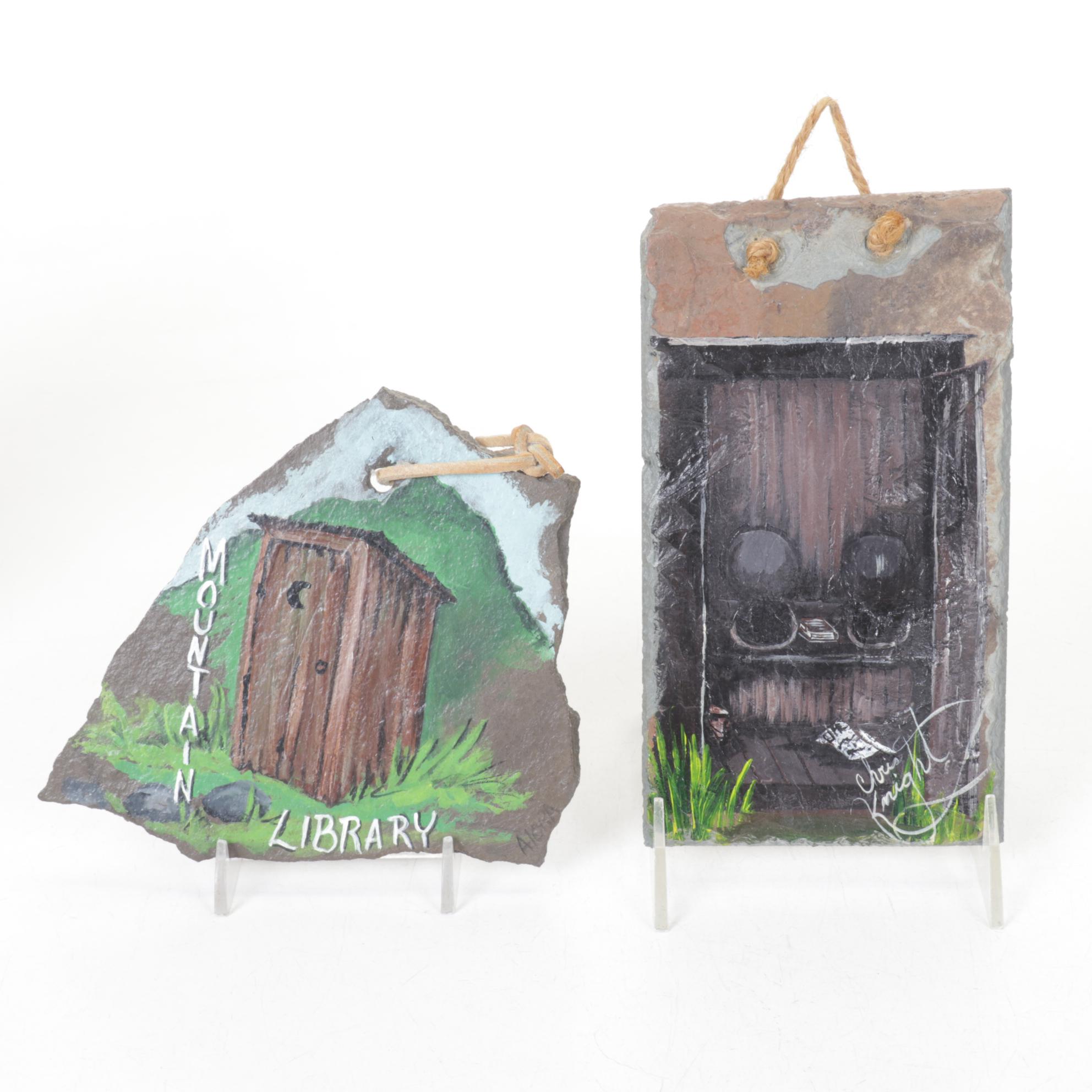 Hand-Crafted Stone Slab Outhouse Paints & Other Decor