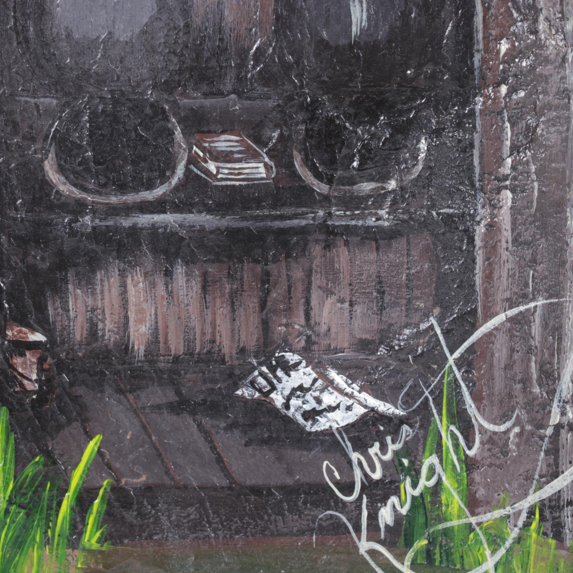 Hand-Crafted Stone Slab Outhouse Paints & Other Decor