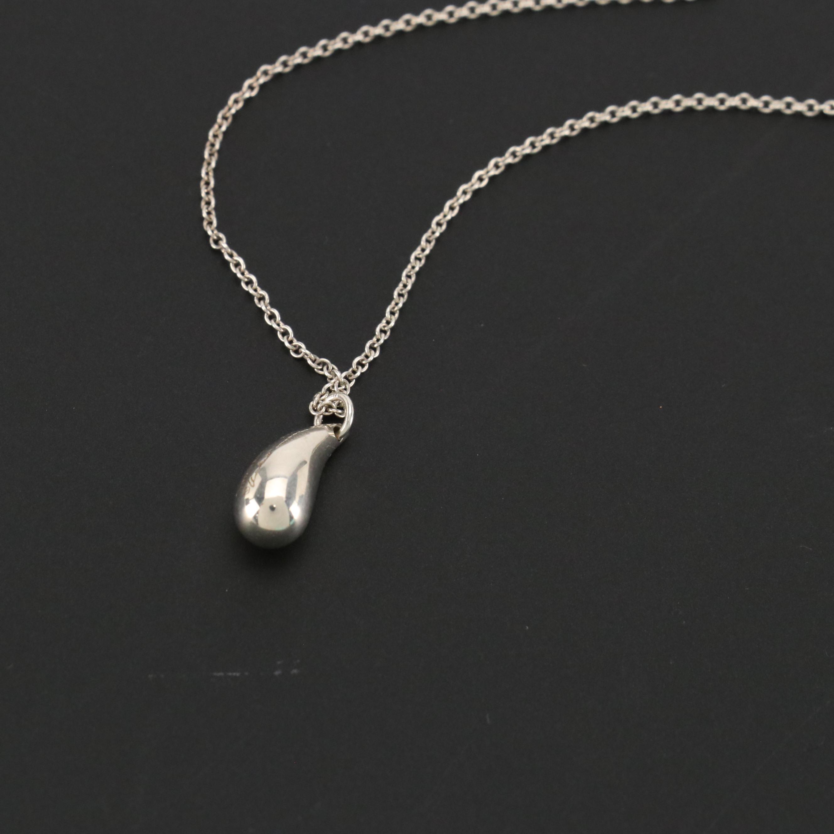 Elsa Peretti for Tiffany & Co. Sterling Teardrop Necklace in Box