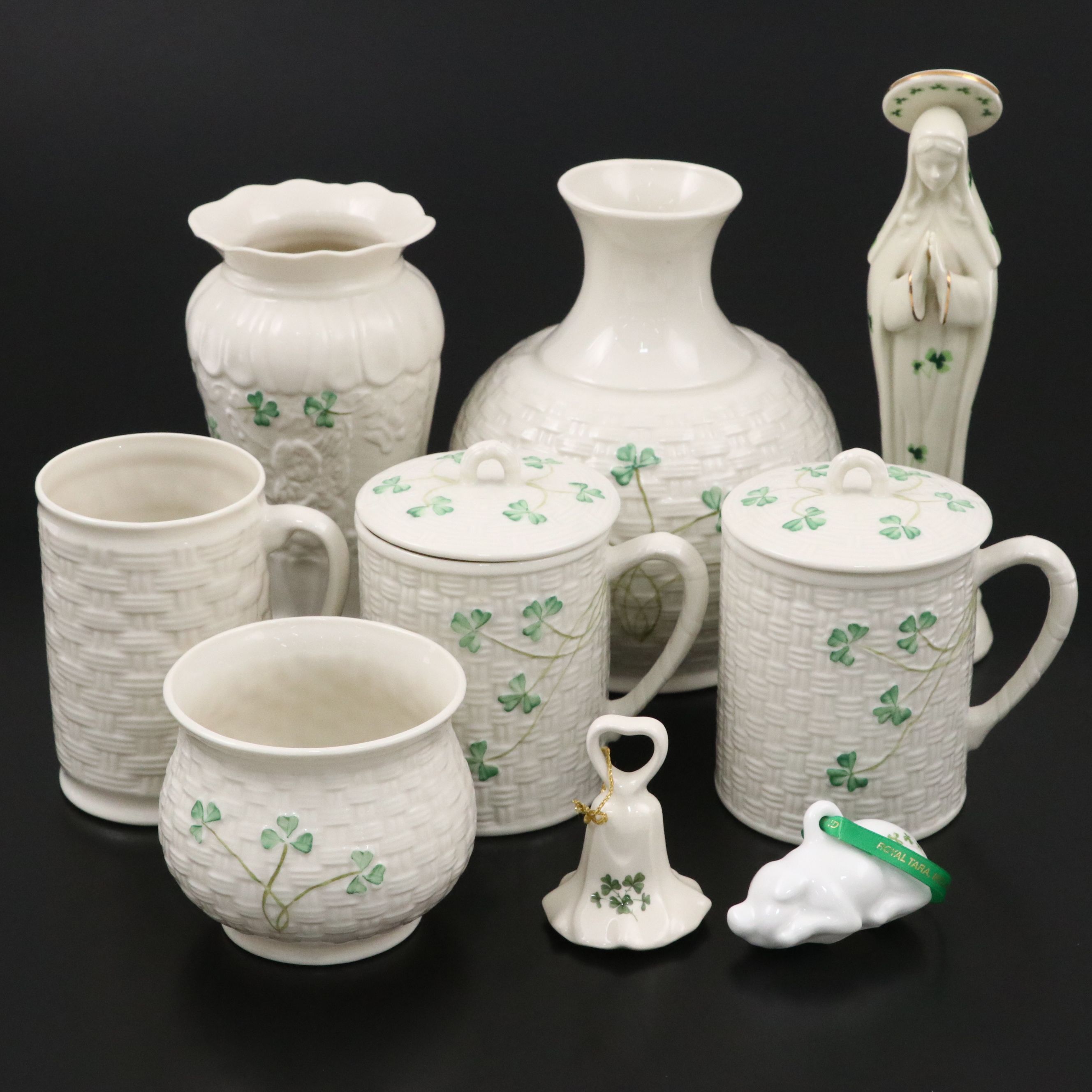 Belleek with Other Shamrock Pattern Porcelain Mugs and Décor
