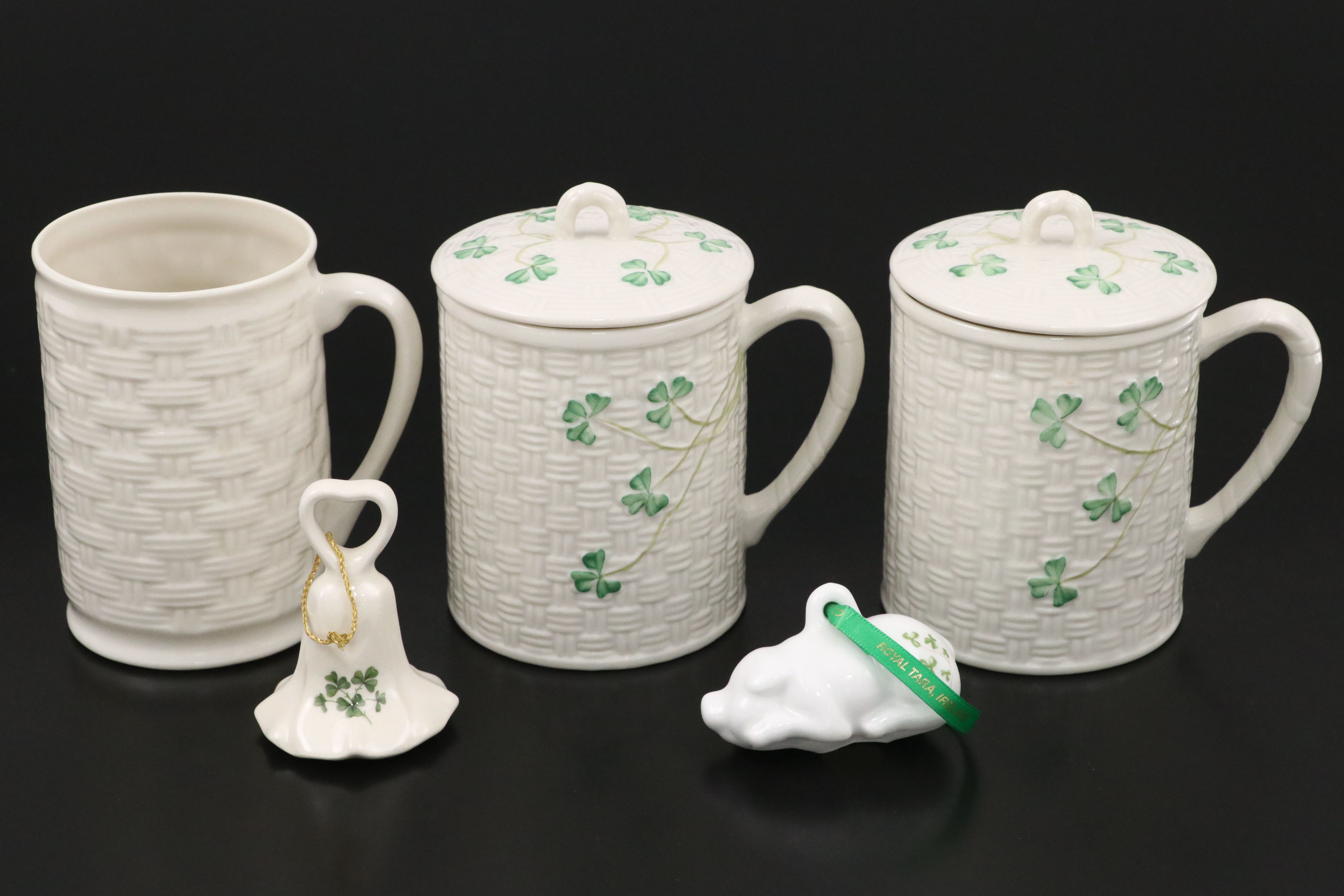 Belleek with Other Shamrock Pattern Porcelain Mugs and Décor