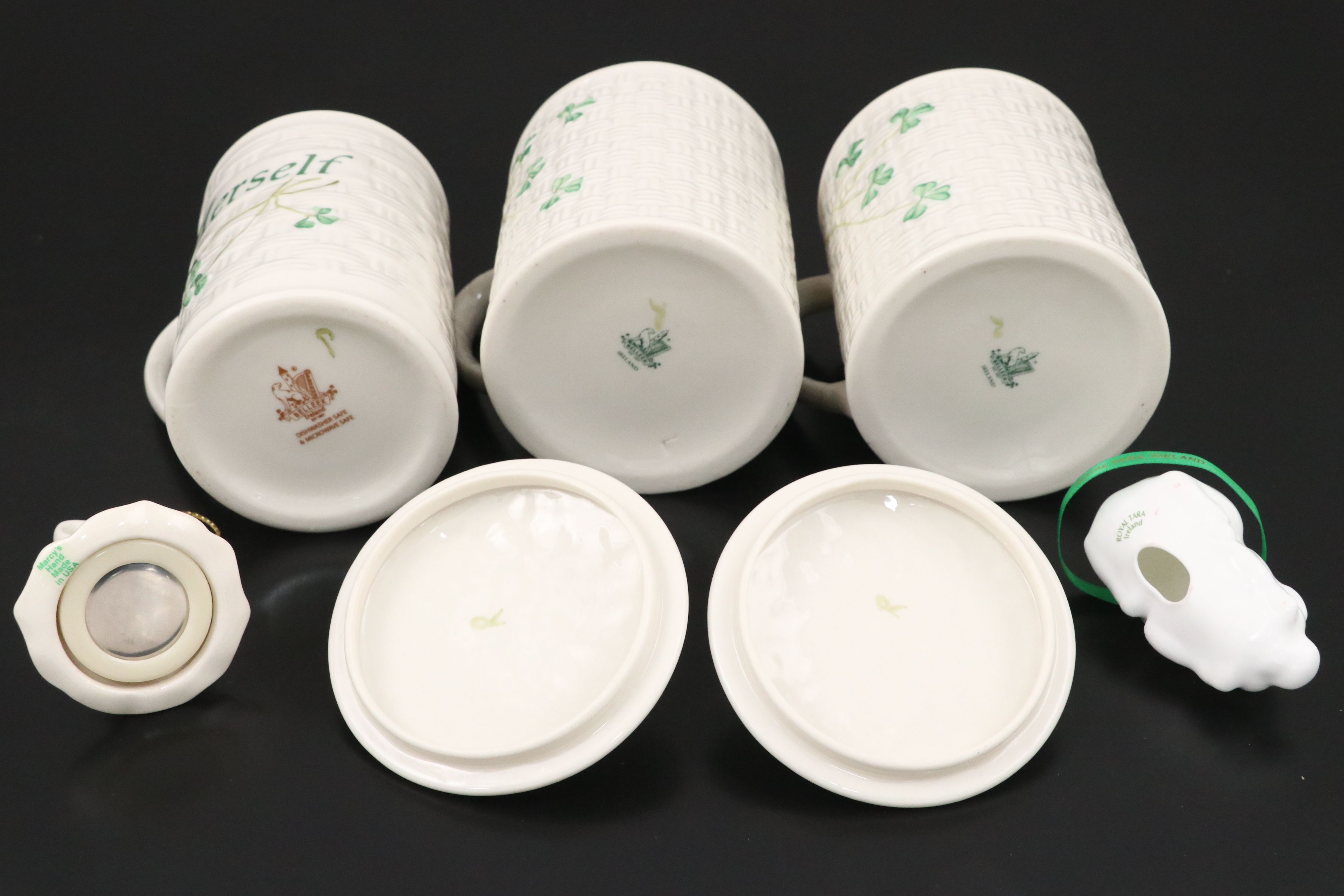 Belleek with Other Shamrock Pattern Porcelain Mugs and Décor
