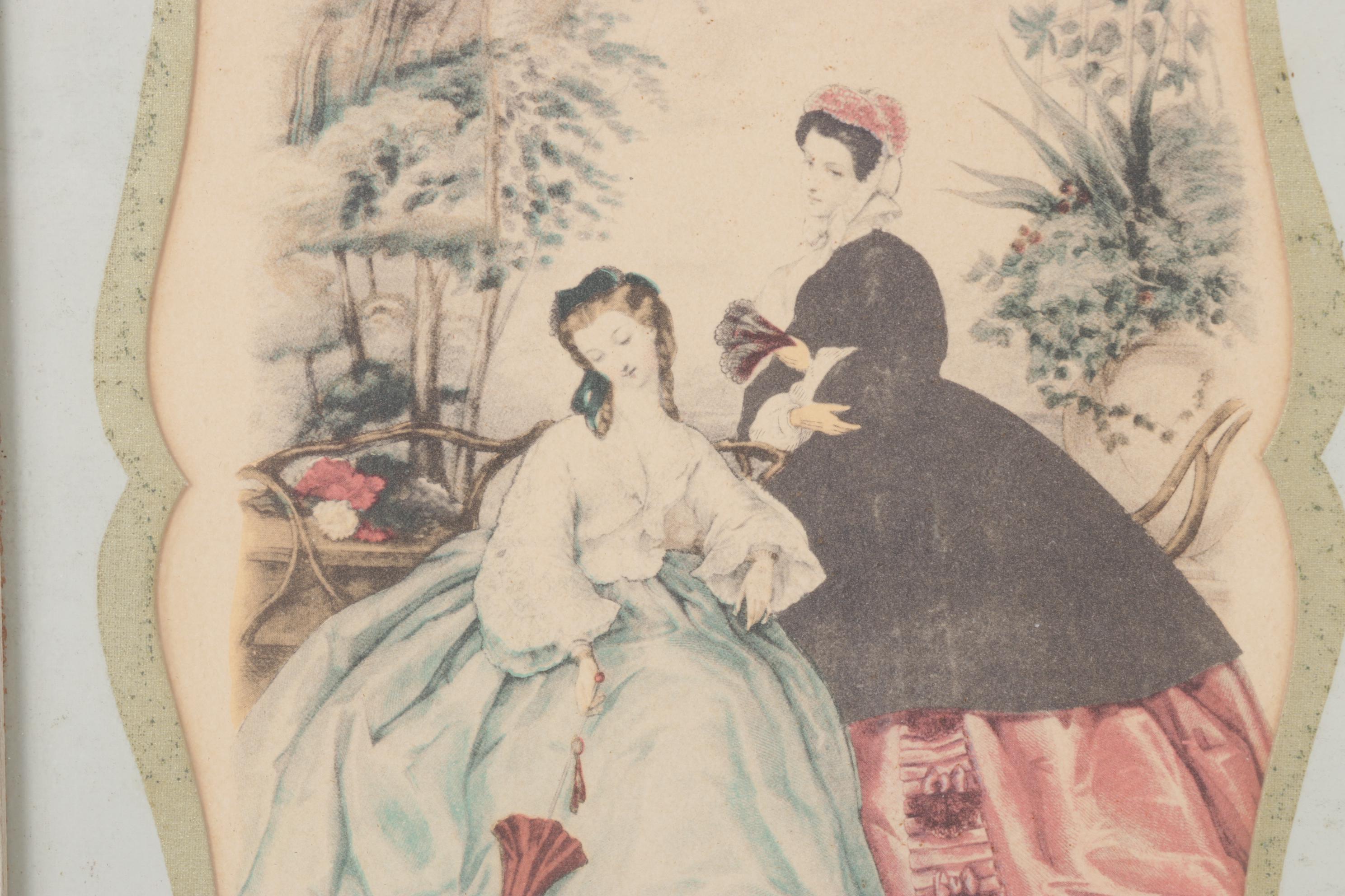 La Mode Illustrée Offset Lithograph French Portraits of Victorian Fashions