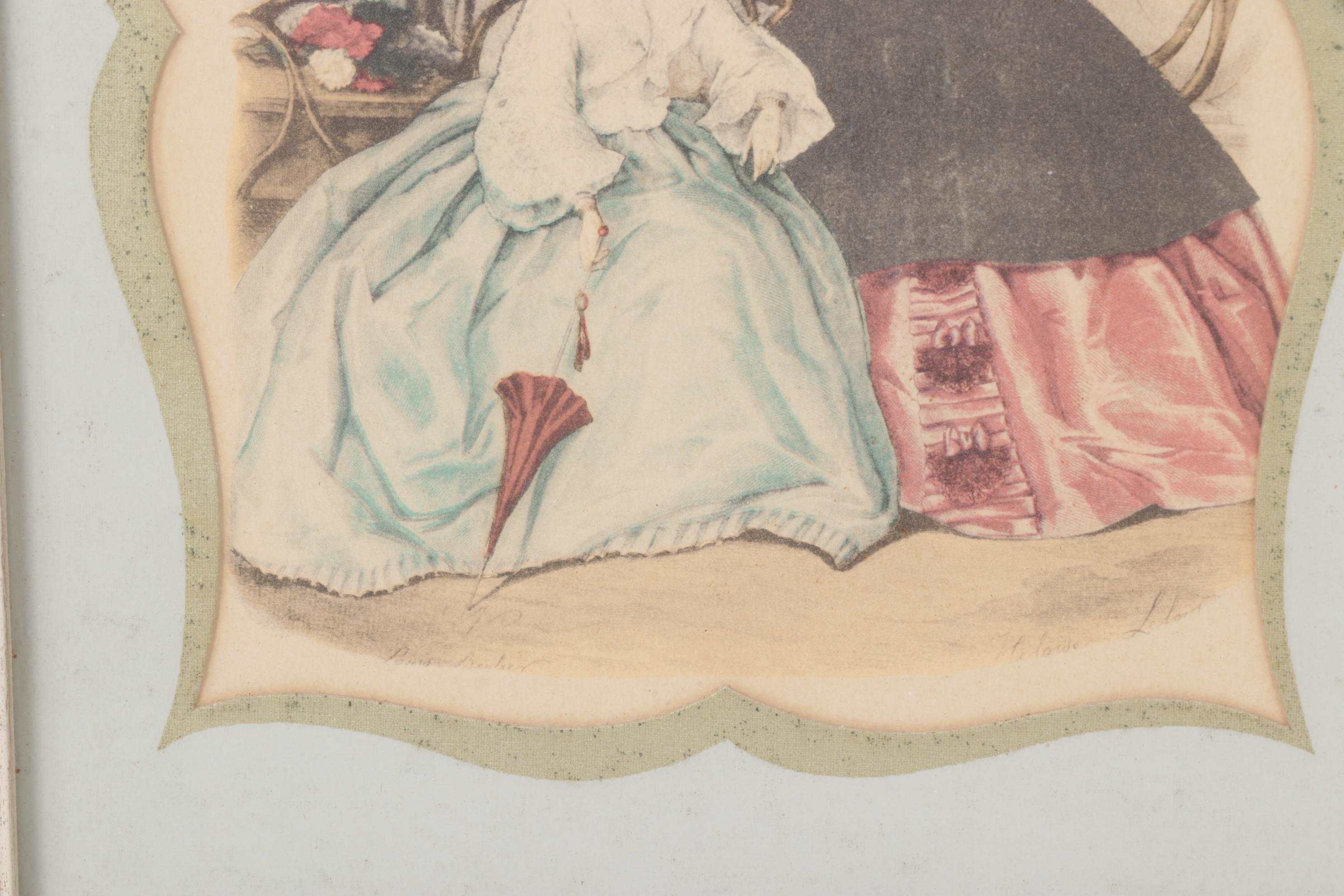 La Mode Illustrée Offset Lithograph French Portraits of Victorian Fashions