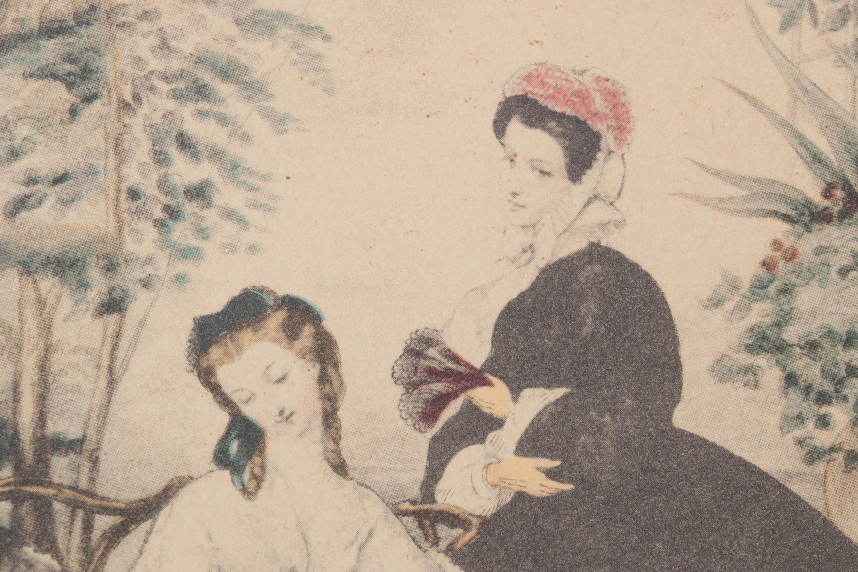 La Mode Illustrée Offset Lithograph French Portraits of Victorian Fashions