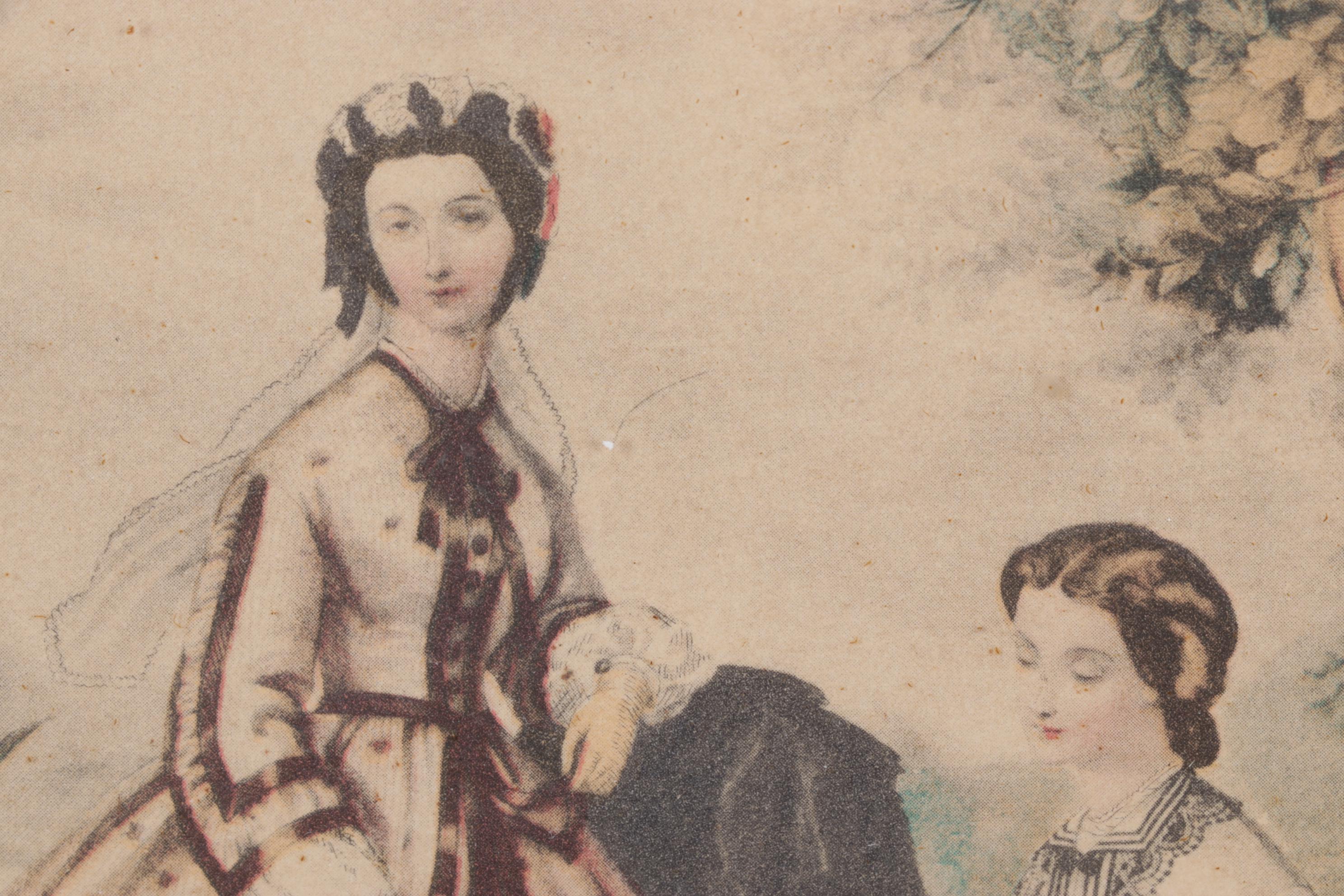 La Mode Illustrée Offset Lithograph French Portraits of Victorian Fashions