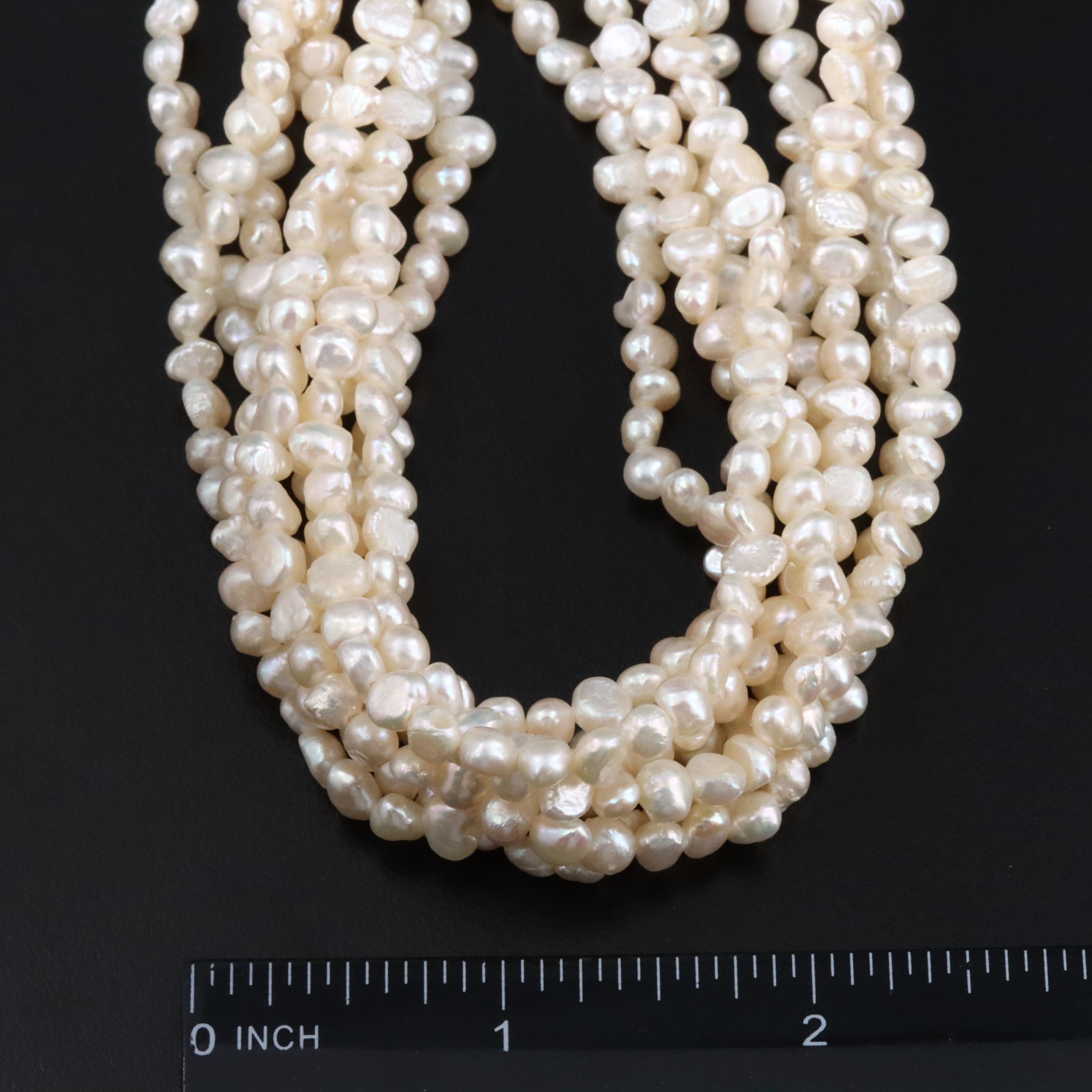 Pearl Torsade Necklace with Sterling Clasp