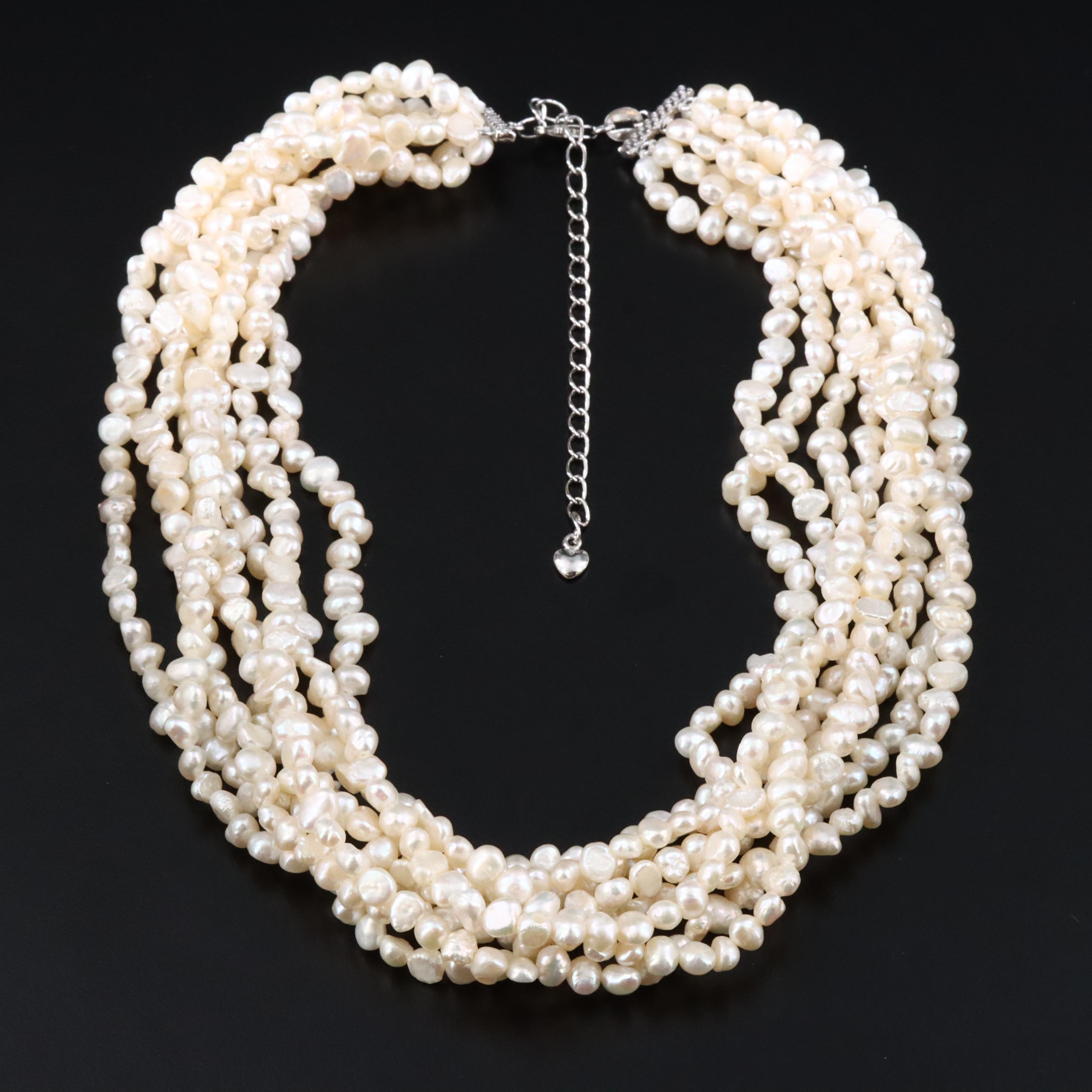 Pearl Torsade Necklace with Sterling Clasp