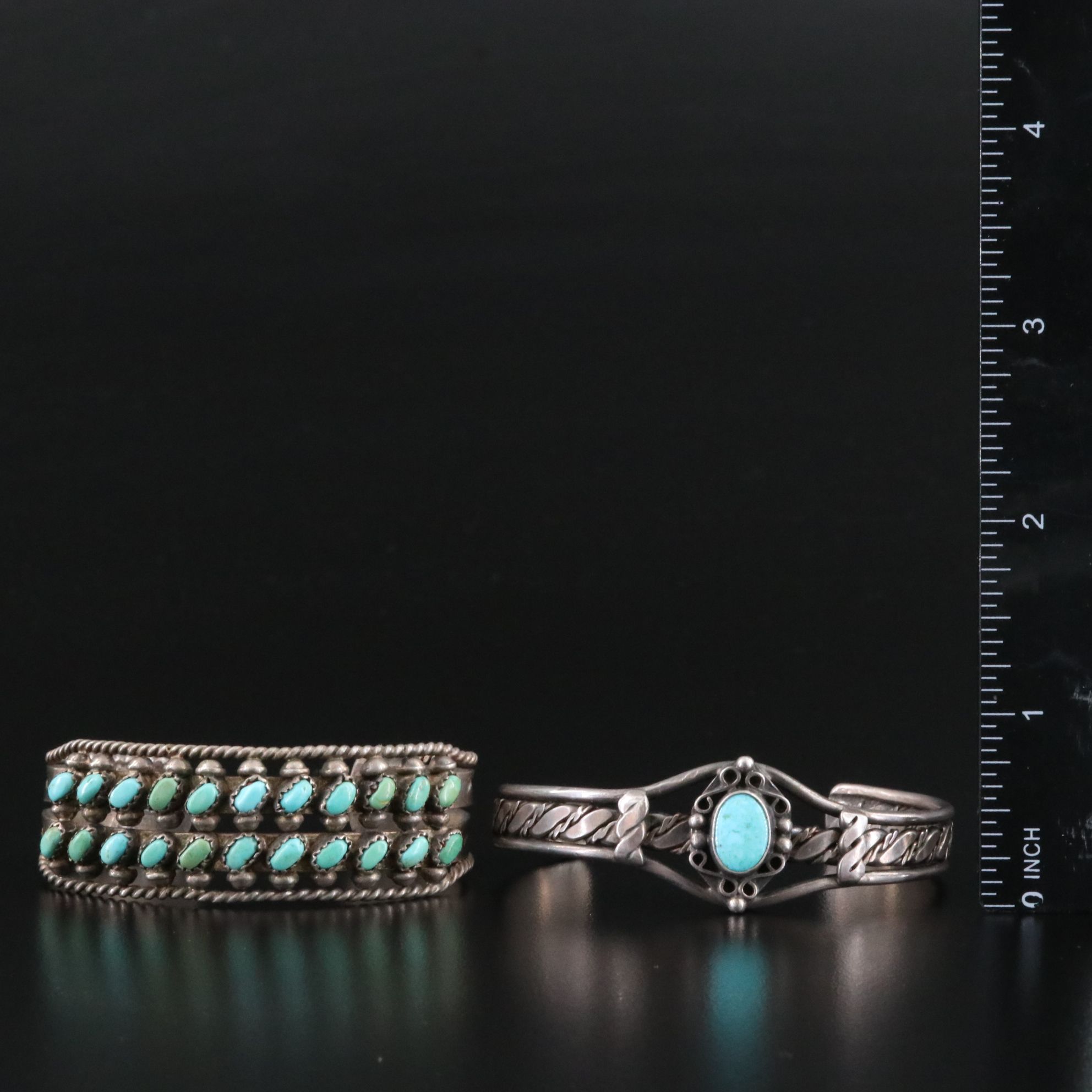 Southwestern Sterling Turquoise Cuff Bracelets