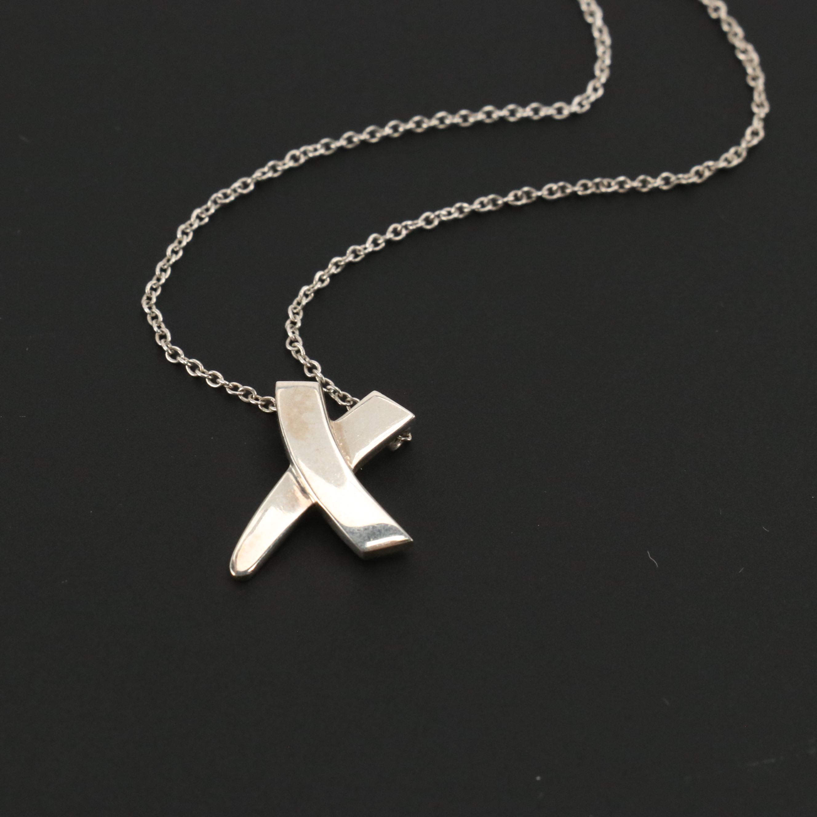 Paloma Picasso for Tiffany & Co. Sterling Graffiti X Pendant Necklace