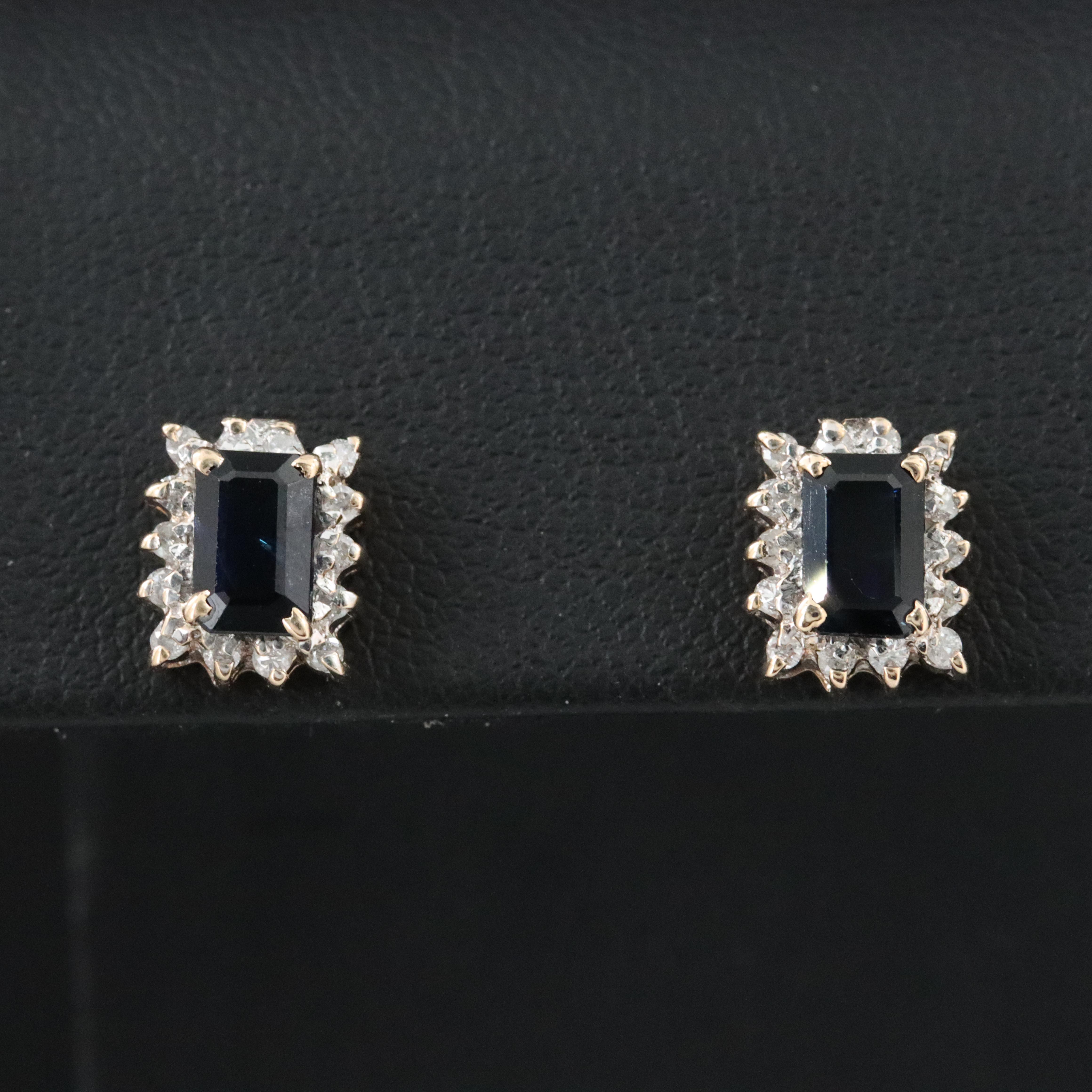 14K Sapphire and Diamond Earrings