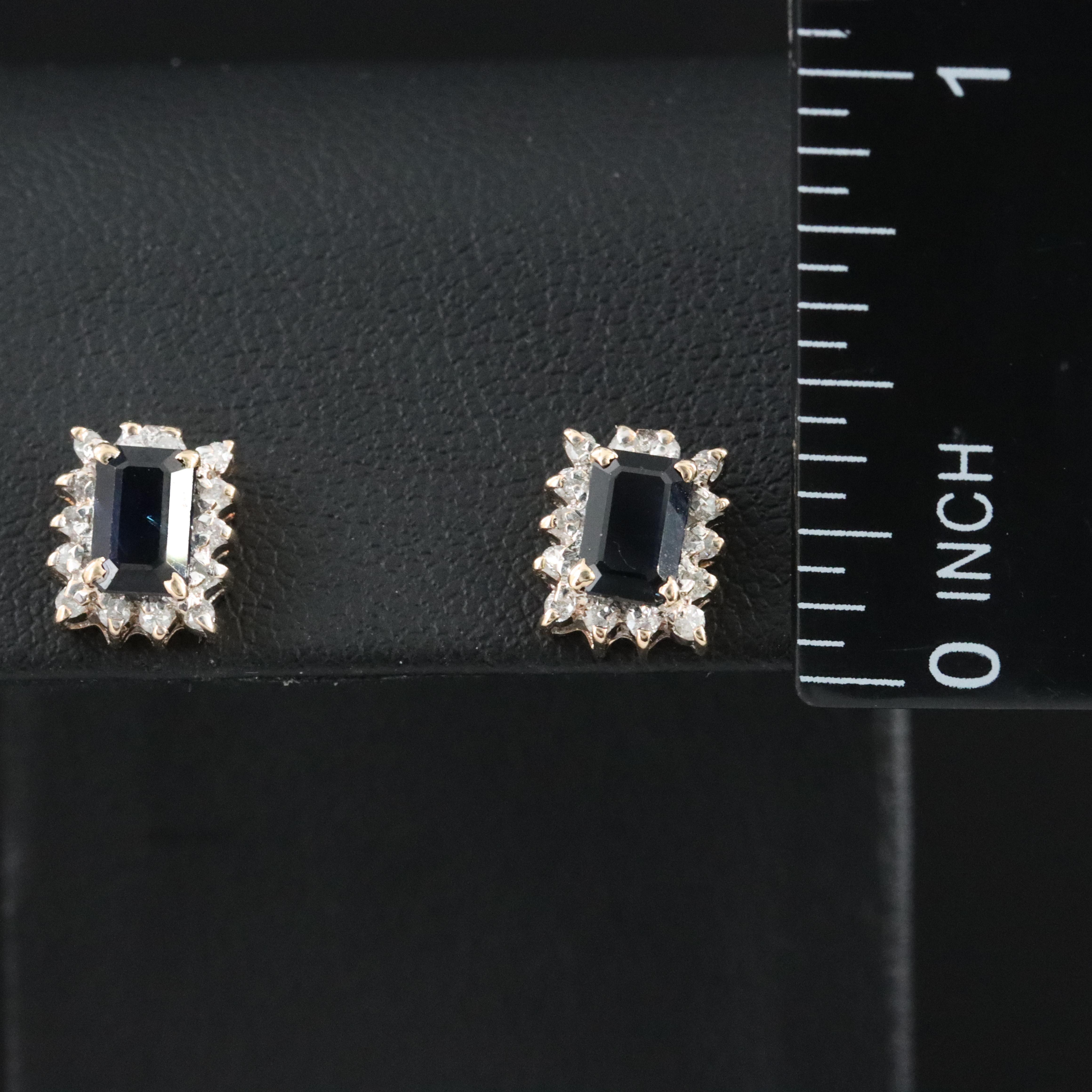 14K Sapphire and Diamond Earrings
