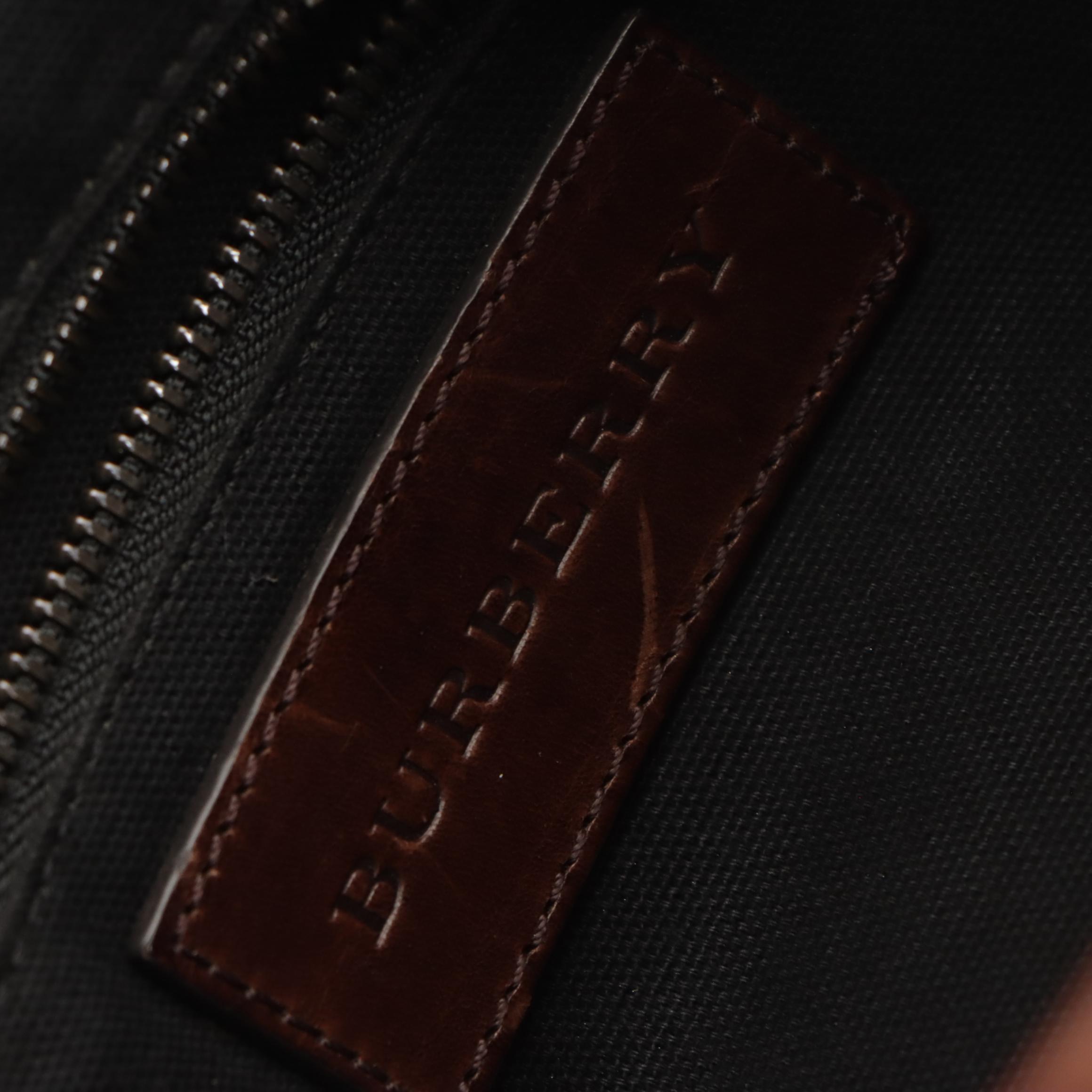 Burberry Crossbody Bag in Housecheck Canvas and Brown Leather Trim