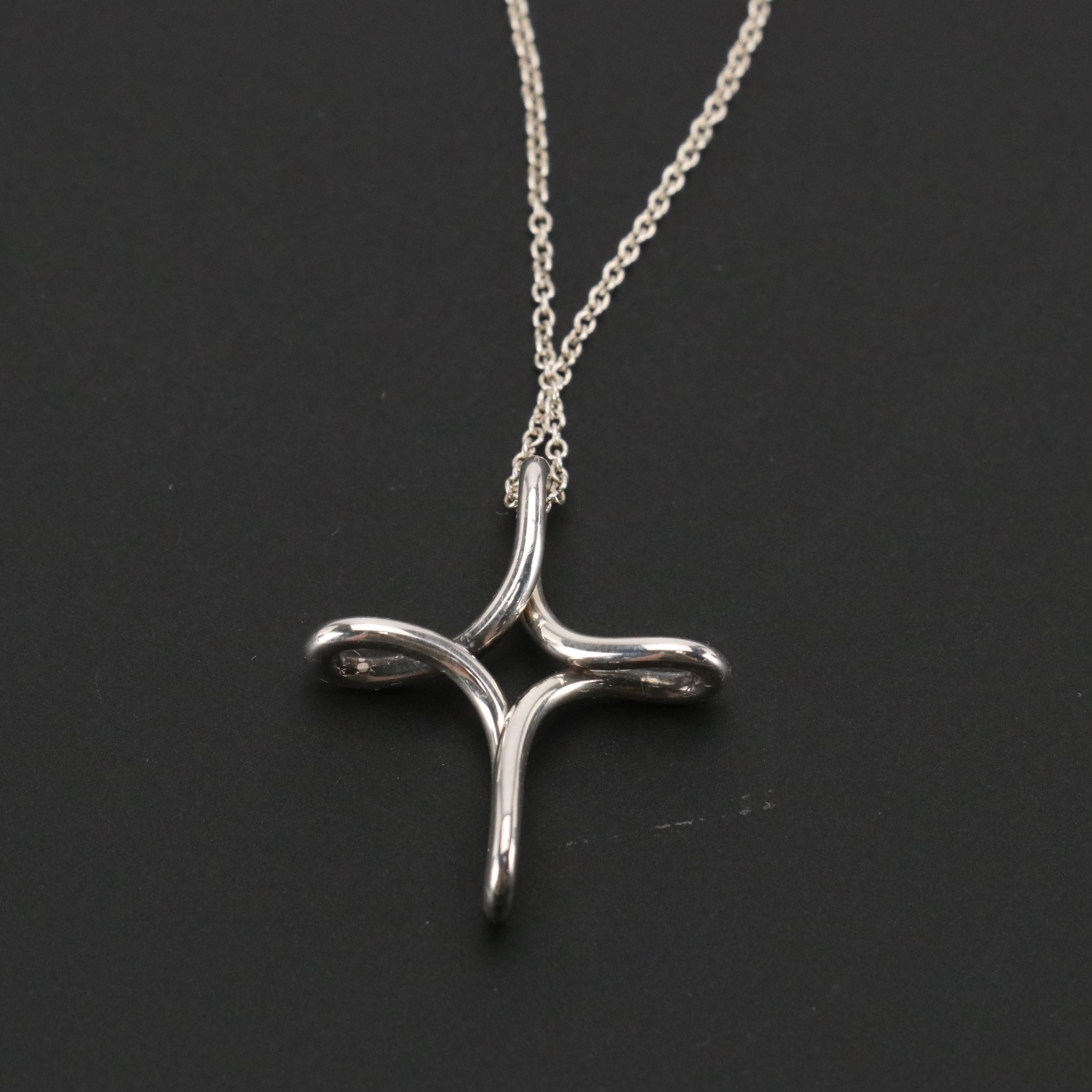 Elsa Peretti for Tiffany & Co. Sterling Infinity Cross Pendant Necklace
