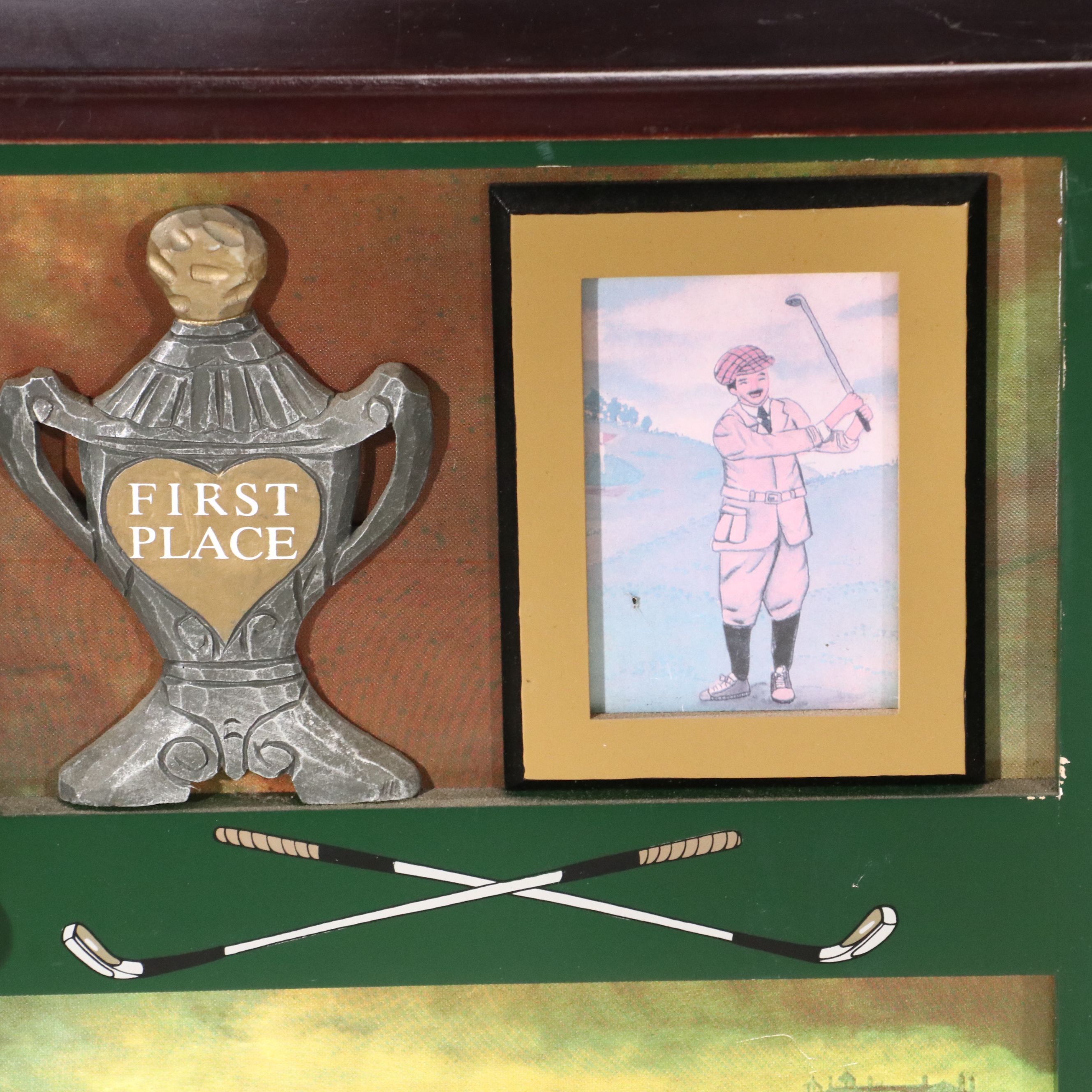 Powell Painted Golf-Themed Cabinet