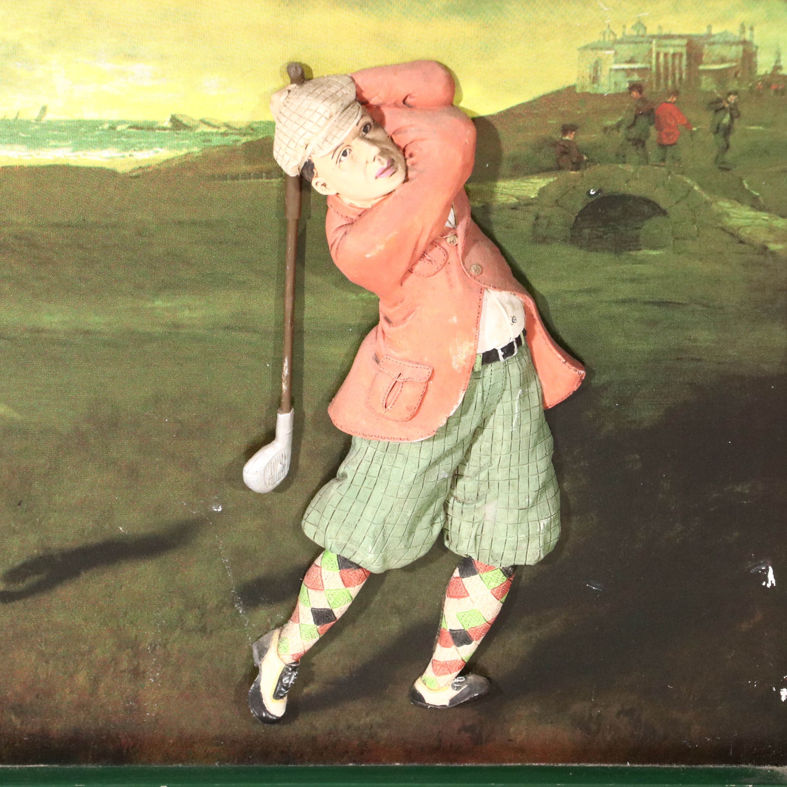 Powell Painted Golf-Themed Cabinet