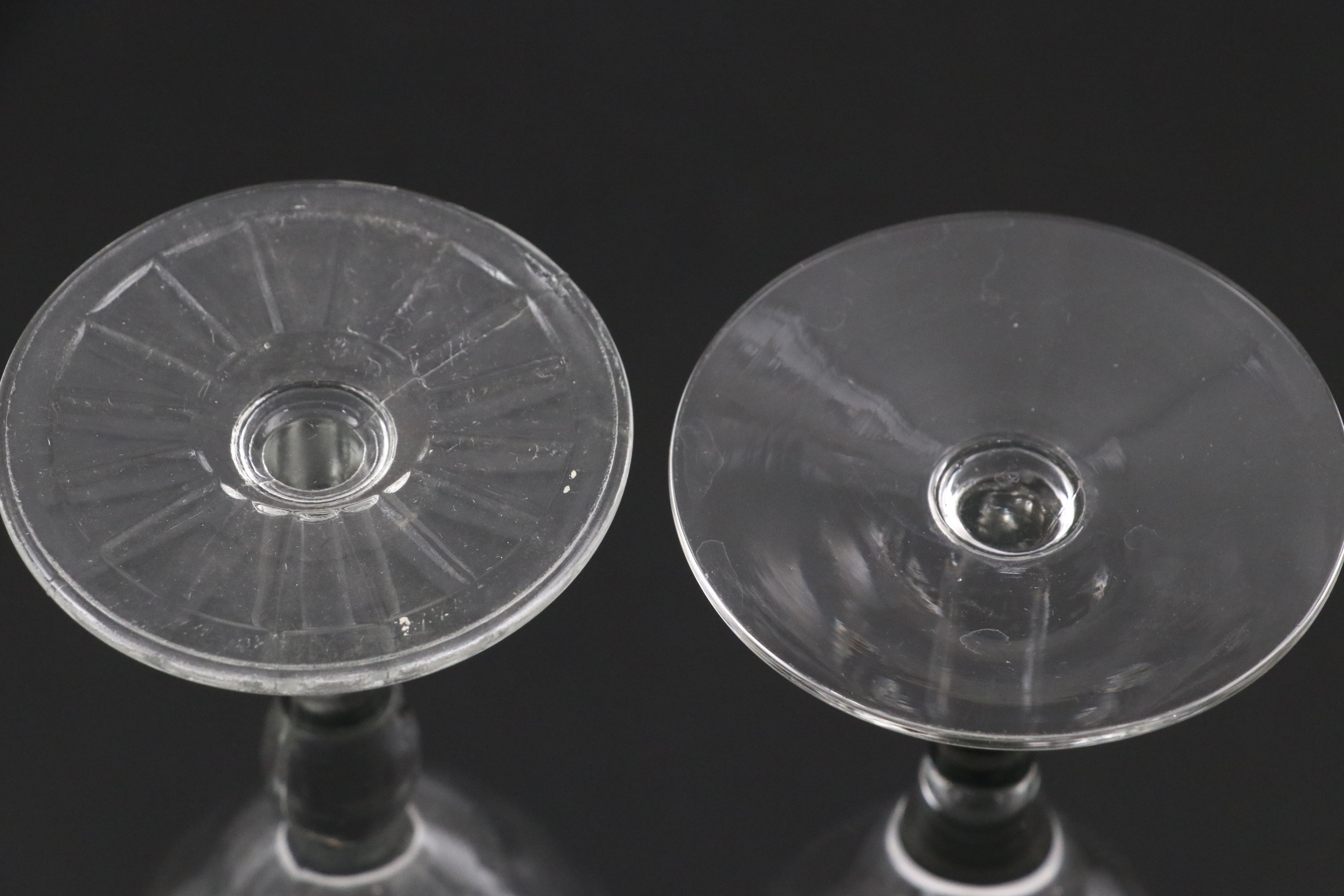 Etched Glass Polka Dot and Striped Wine Glasses