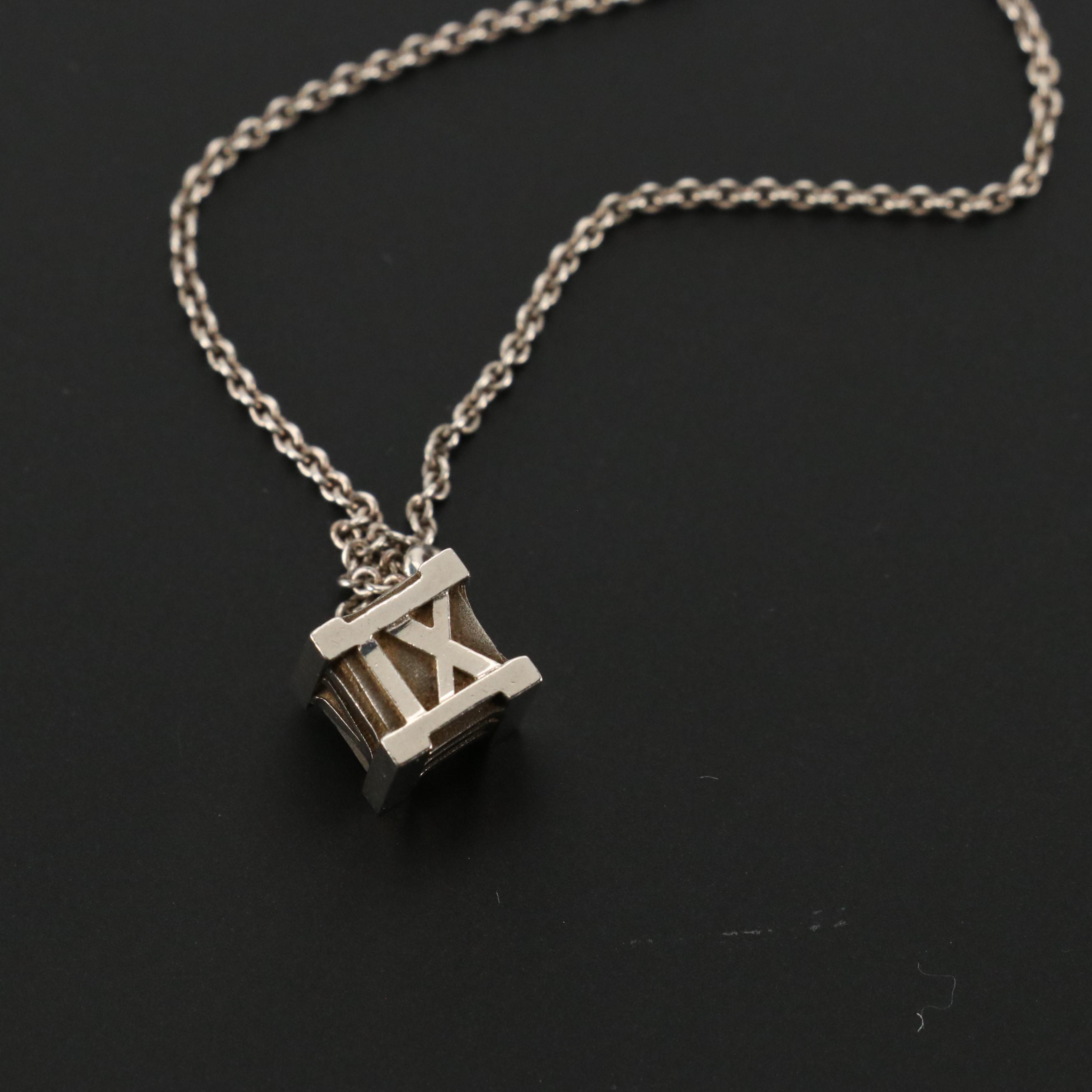 Tiffany & Co. Atlas Sterling Cube Necklace