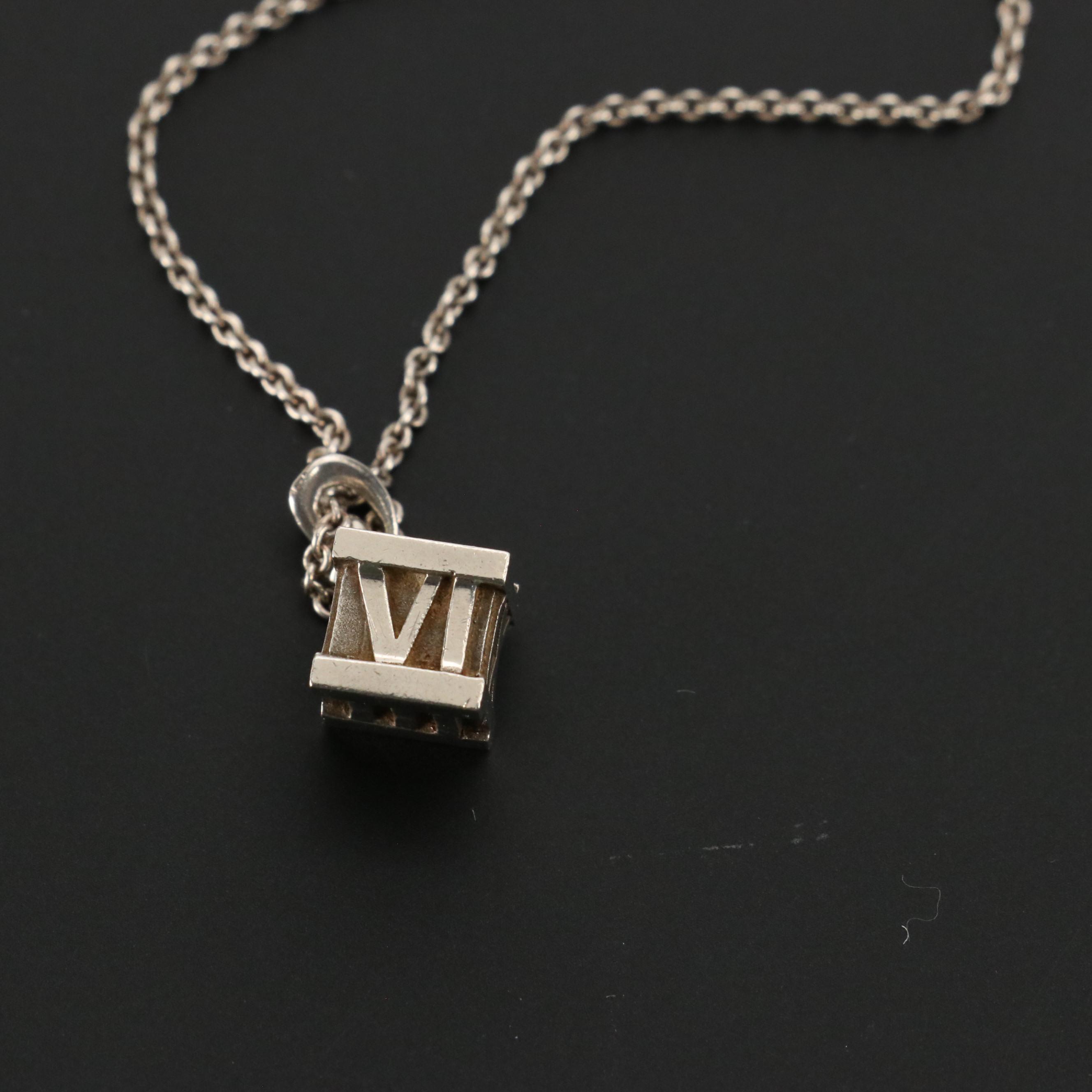 Tiffany & Co. Atlas Sterling Cube Necklace