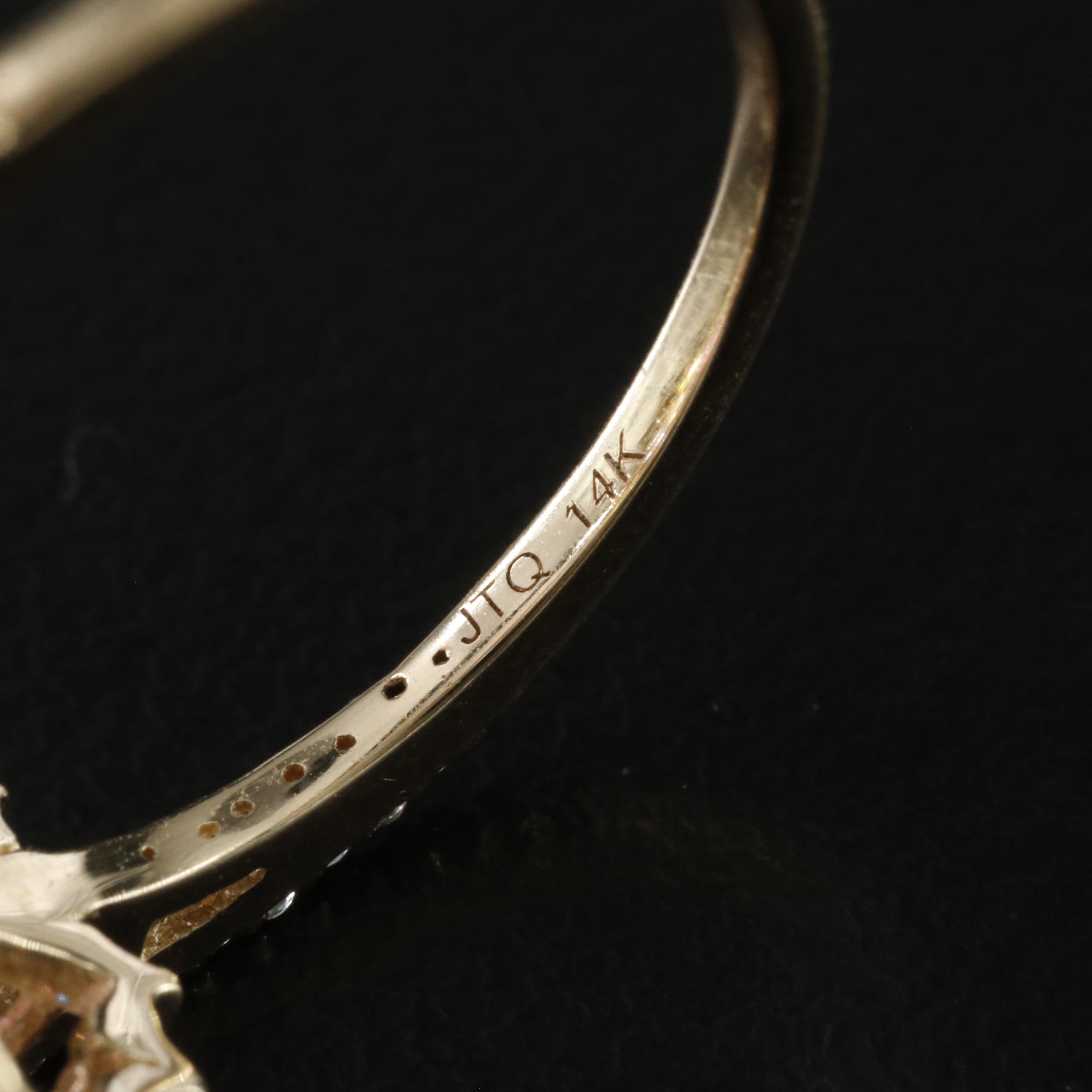 14K Tourmaline, Tanzanite and White Sapphire Ring