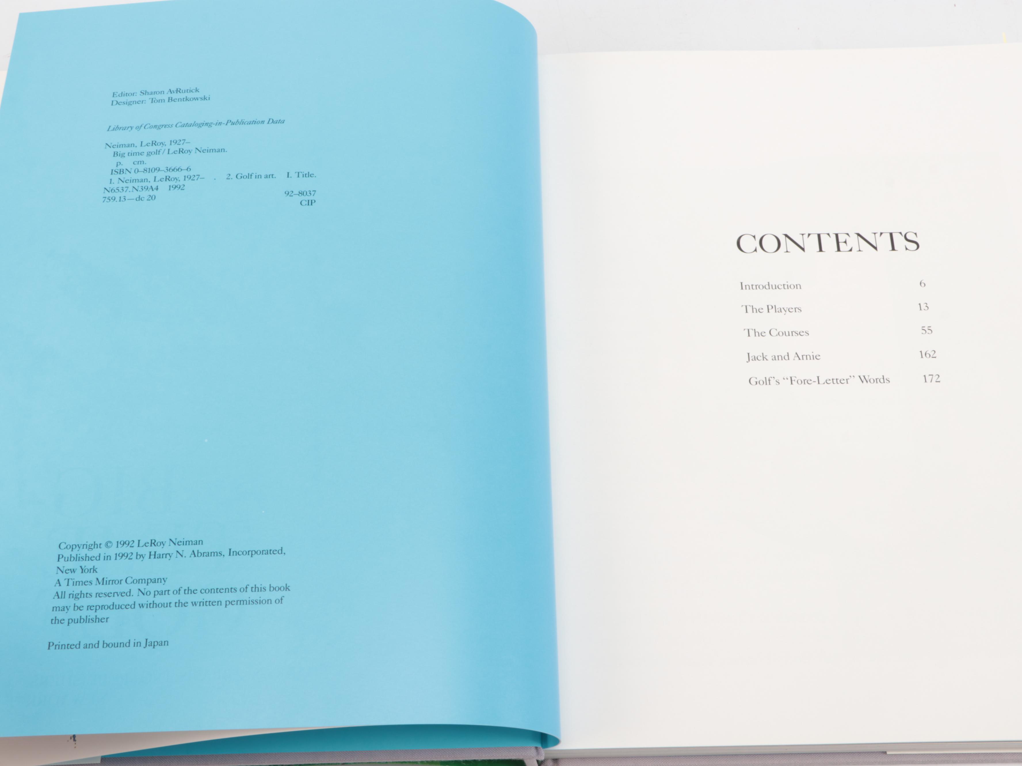 Signed "Big-Time Golf" by LeRoy Neiman, 1992