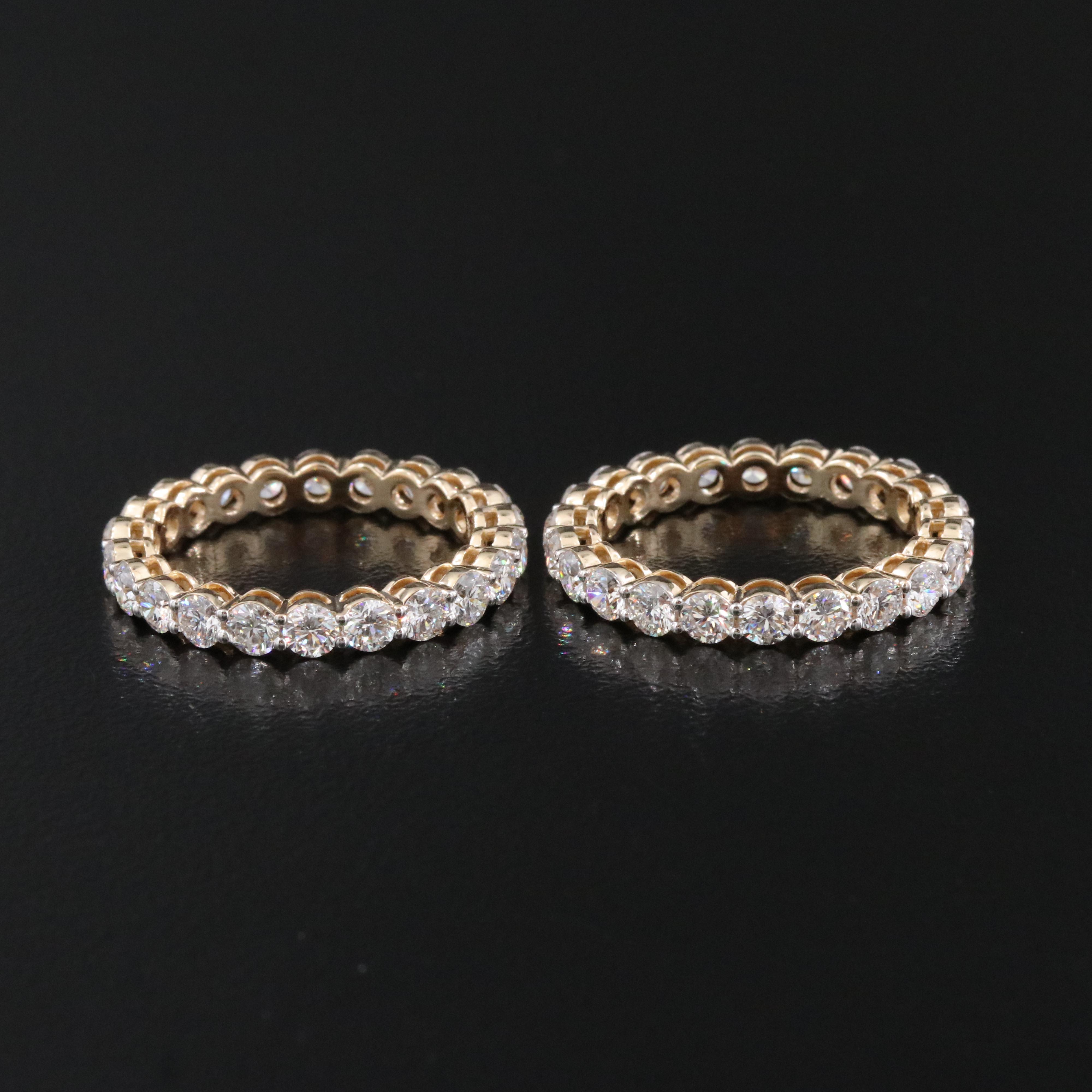 14K 4.38 CTW Lab Grown Diamond Eternity Bands