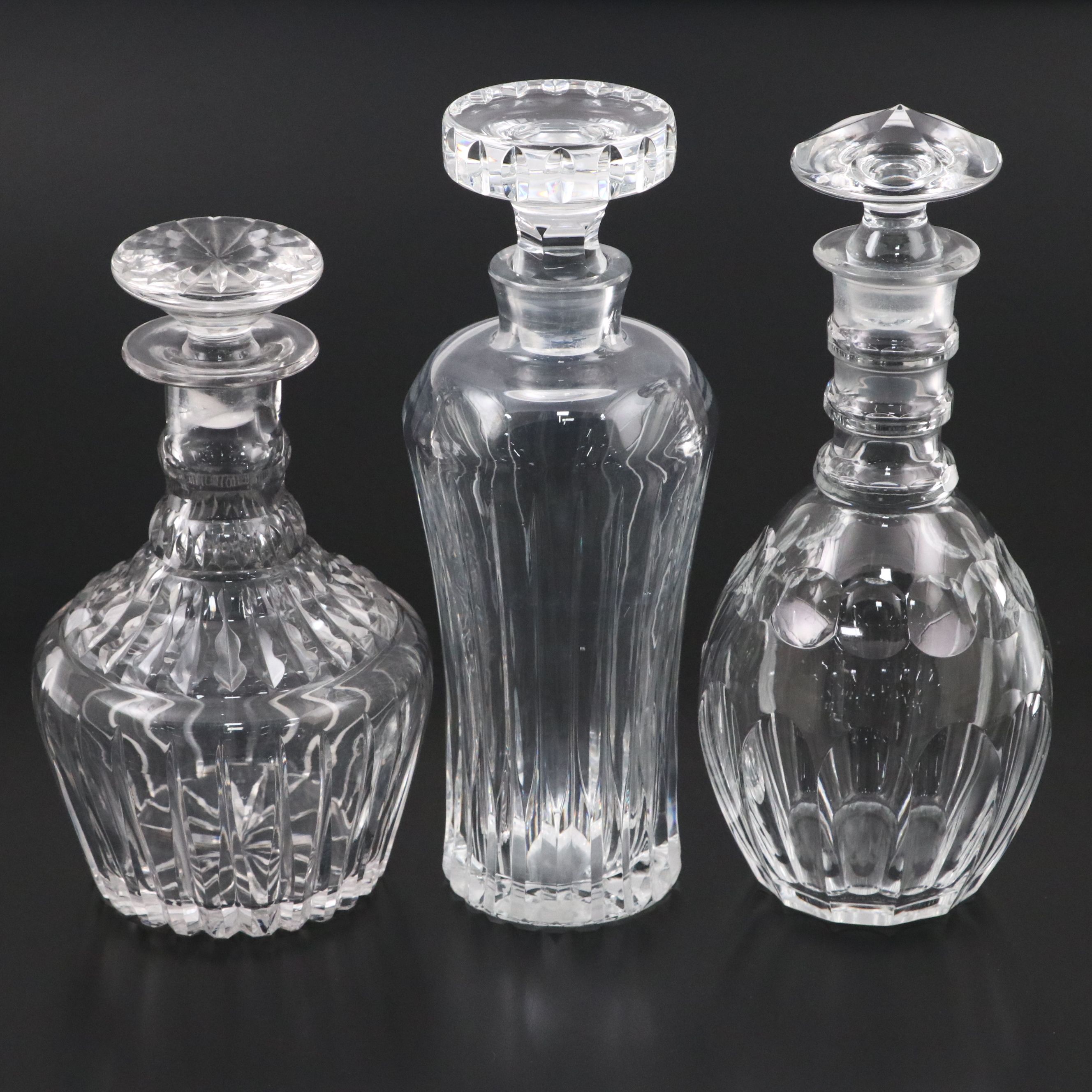 Edwardian Style Ring Neck and Other Decanters, 29th Century